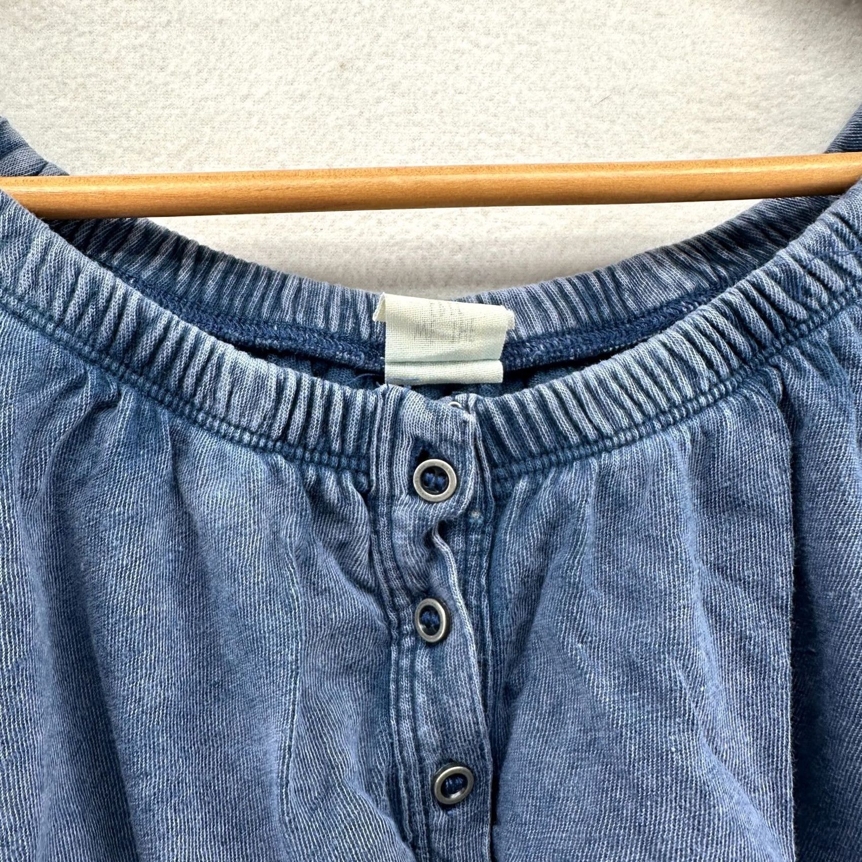 Vintage We The Free Cropped Top Blue Women XS Off The Shoulder Boho Casual Shirt Size XS / US 0-2 / IT 36-38 - 3 Thumbnail