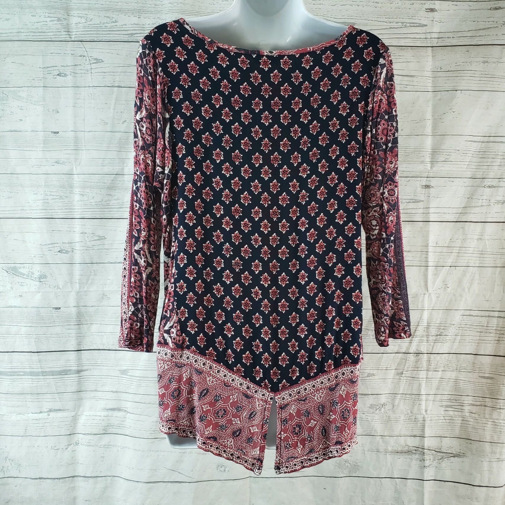 Lucky Brand Lucky Brand Womens Top Blouse 3/4 Sleeve M Pink Floral Viscose Shirt Womens Size M / US 6-8 / IT 42-44 - 4 Thumbnail