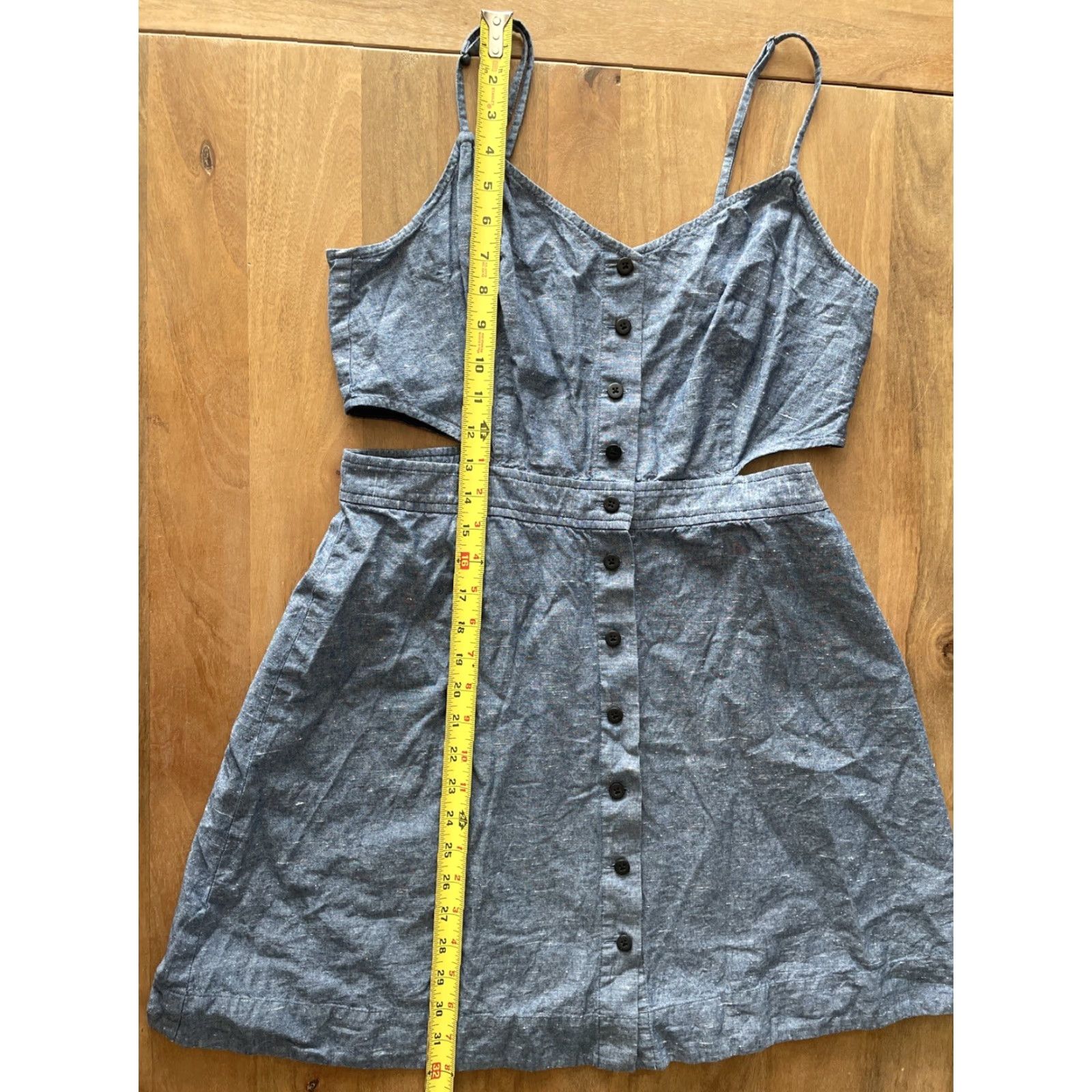 Madewell Madewell Chambray Button Down Shirt Dress Dress 12 Blue Cut Out Spaghetti Shift Women Adult Shirt Size XL / US 12-14 / IT 48-50 - 6 Thumbnail
