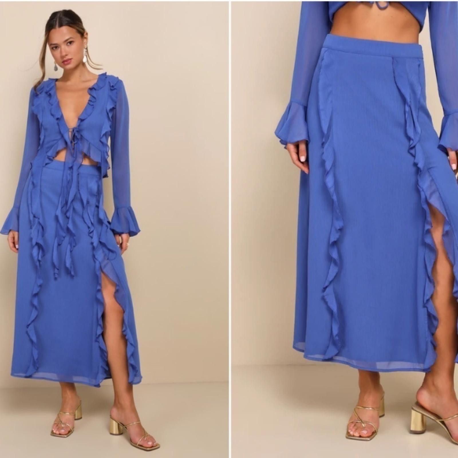 Lulus LULU's Boho Bohemian Flowy Romantic Ruffle Chiffon Skirt Size 28" / US 6 / IT 42 - 4 Thumbnail