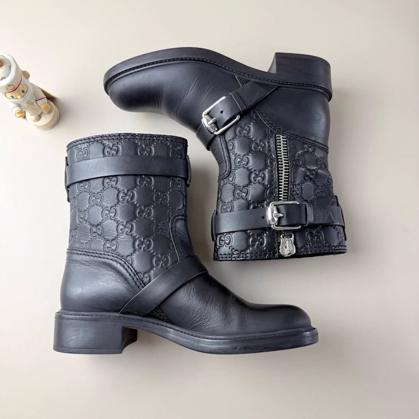 Gucci Gucci Black Double C Zip Short Boots 35.5 Size US 4.5 / IT 34.5 - 6 Thumbnail