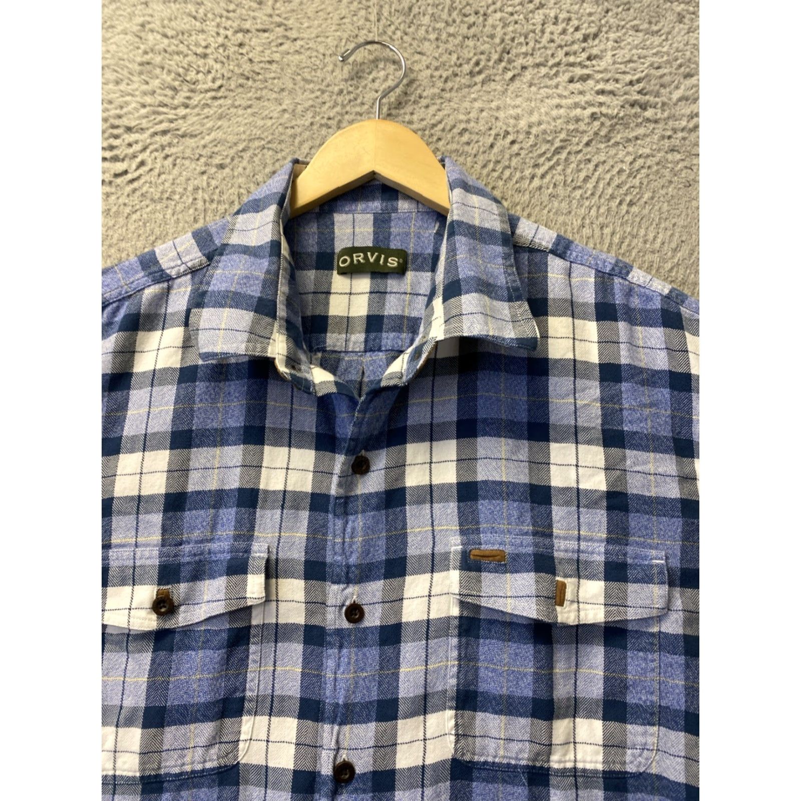 Orvis Orvis Button Shirt Mens XL Blue Long Sleeve Plaid Check Cotton /0154 Size US XL / EU 56 / 4 - 4 Thumbnail
