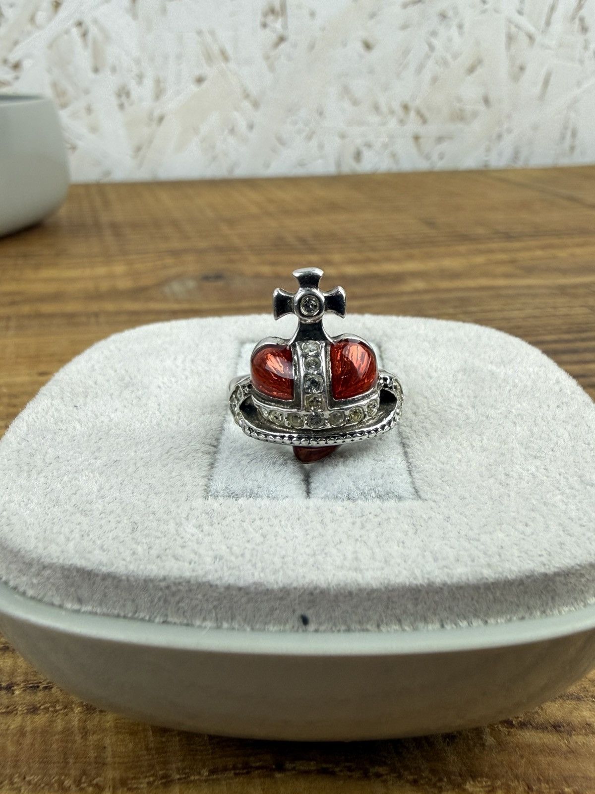 Vivienne Westwood Vintage Vivienne Westwood Diamante Heart Ring 925 Silver XS Size ONE SIZE - 2 Thumbnail