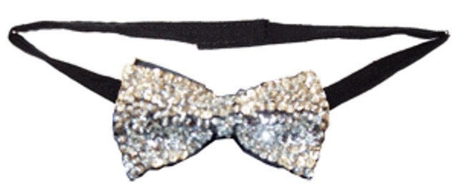 Sterling Silver Sequin Bow Tie SILVER Adult Unisex Size ONE SIZE - 1 Preview