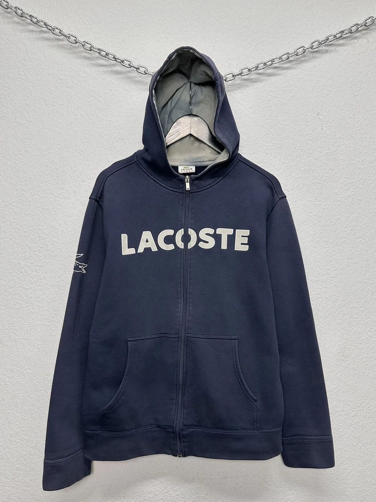 Vintage Vintage Blue Hoodie Lacoste Sport Casual Streewear Style Size US L / EU 52-54 / 3 - 1 Thumbnail