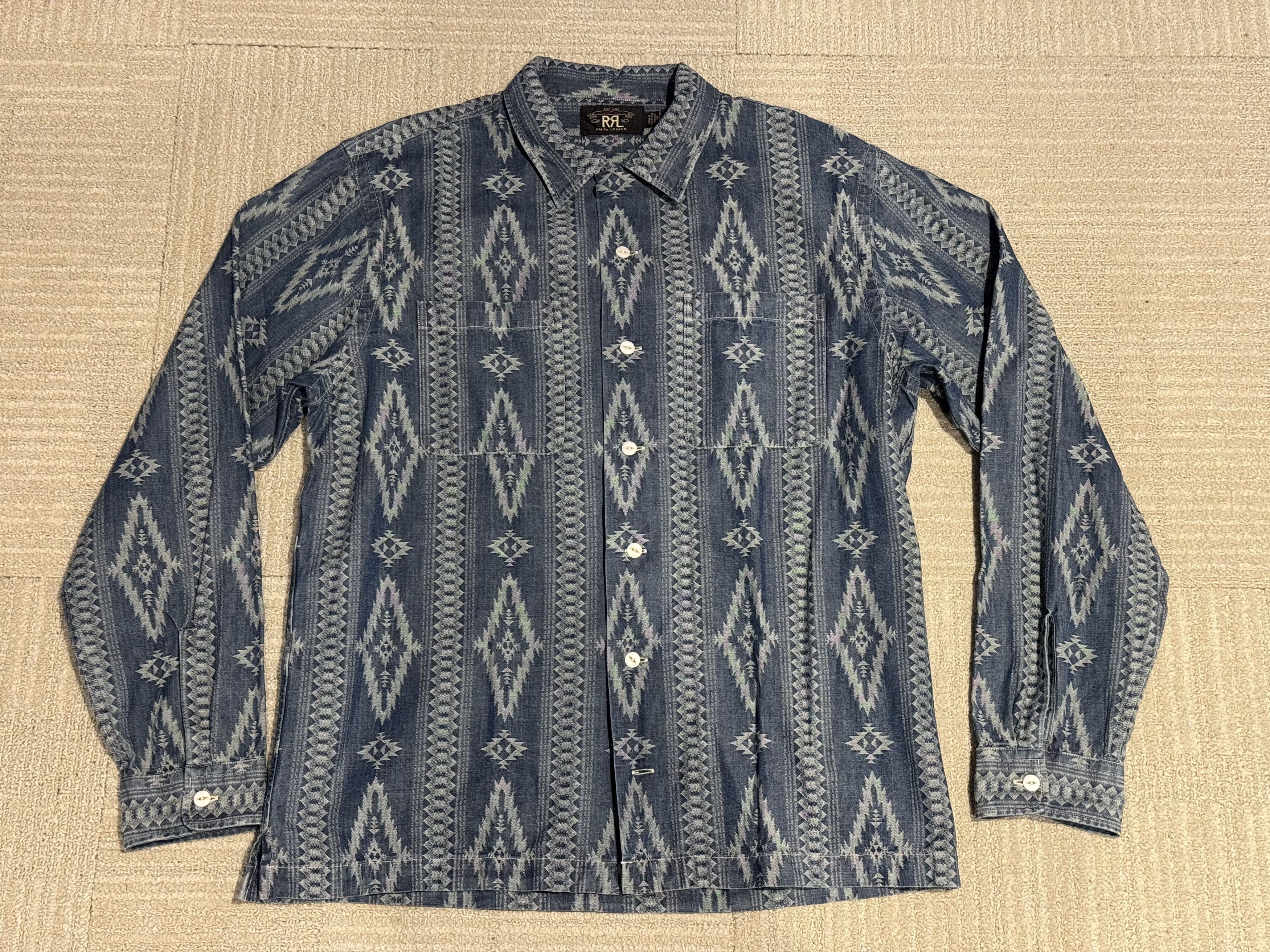 RRL Ralph Lauren RRL Southwestern Indigo Shirt Size US L / EU 52-54 / 3 - 1 Thumbnail