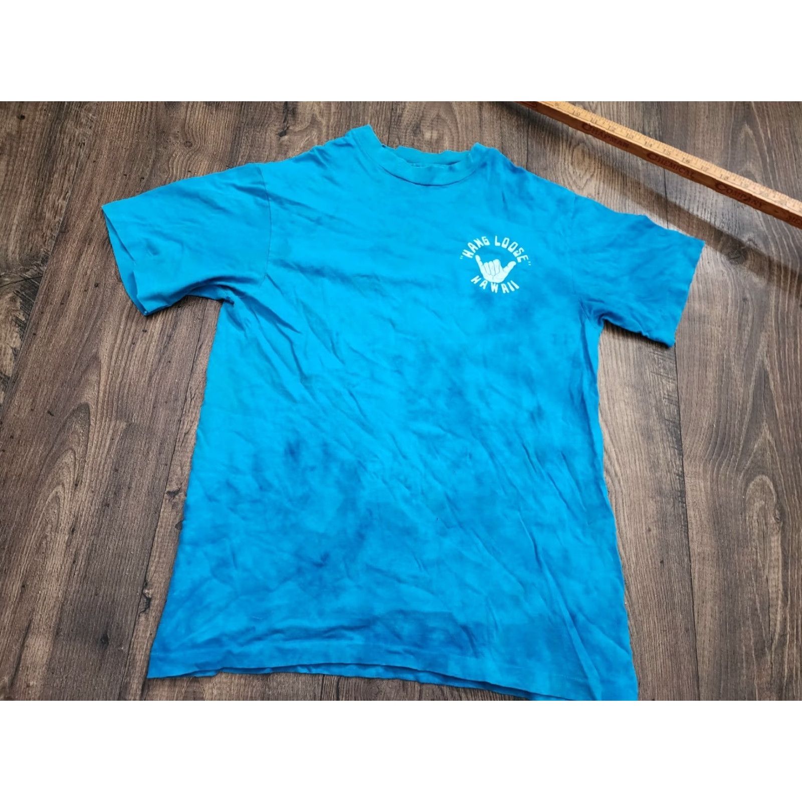 Doublet VINTAGE Hawaii Hang Loose T Shirt 80s Mens S Blue Cotton Blend Double Sided Distress 70s 80s Graphic Print Crew Neck Short Sleeve Size US S / EU 44-46 / 1 - 2 Thumbnail
