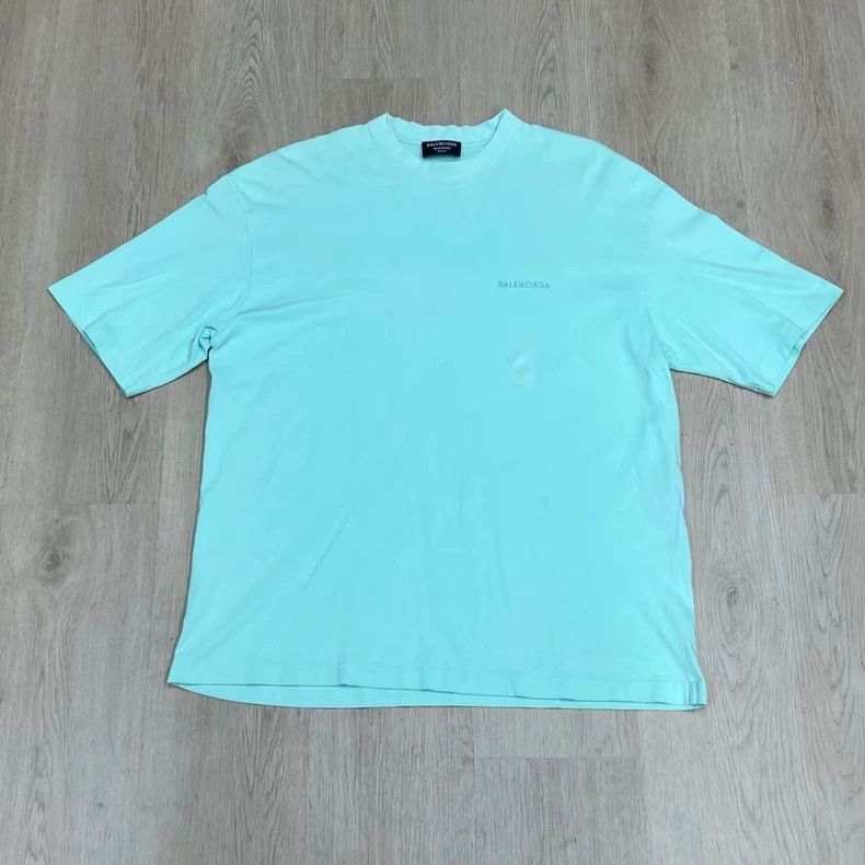 Balenciaga Balenciaga Mint Green Short Sleeve T-shirt-yf Size US L / EU 52-54 / 3 - 1 Thumbnail