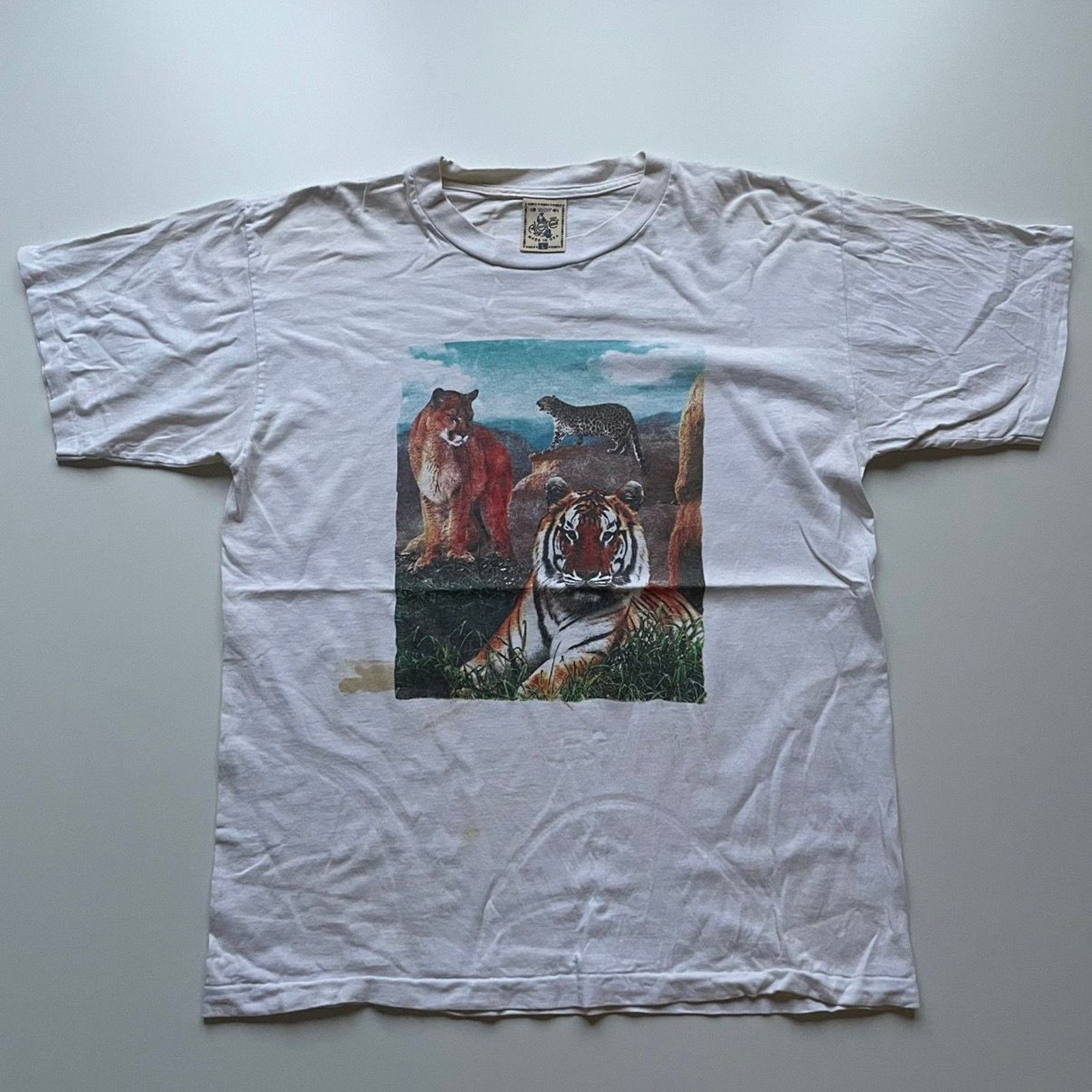 Vintage Vintage 90s Lions Tigers Animal Art Shirt Large Made In USA Size US L / EU 52-54 / 3 - 1 Thumbnail