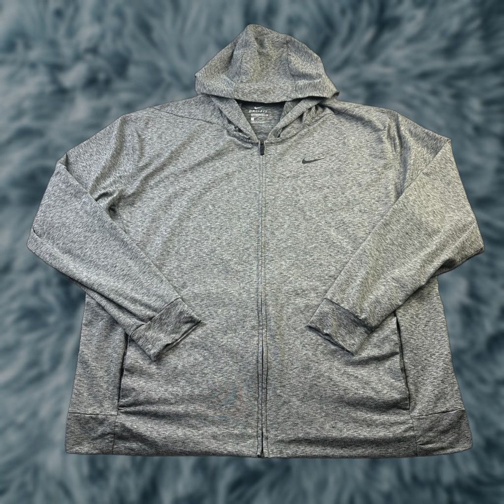 Nike Nike Jacket Mens 2XL Gray Full Zip Gym Training Performance Stretch Polo Collared Button-Down Embroidered Logo 2XL Mens Adidas? Wait no. Size US XXL / EU 58 / 5 - 1 Thumbnail
