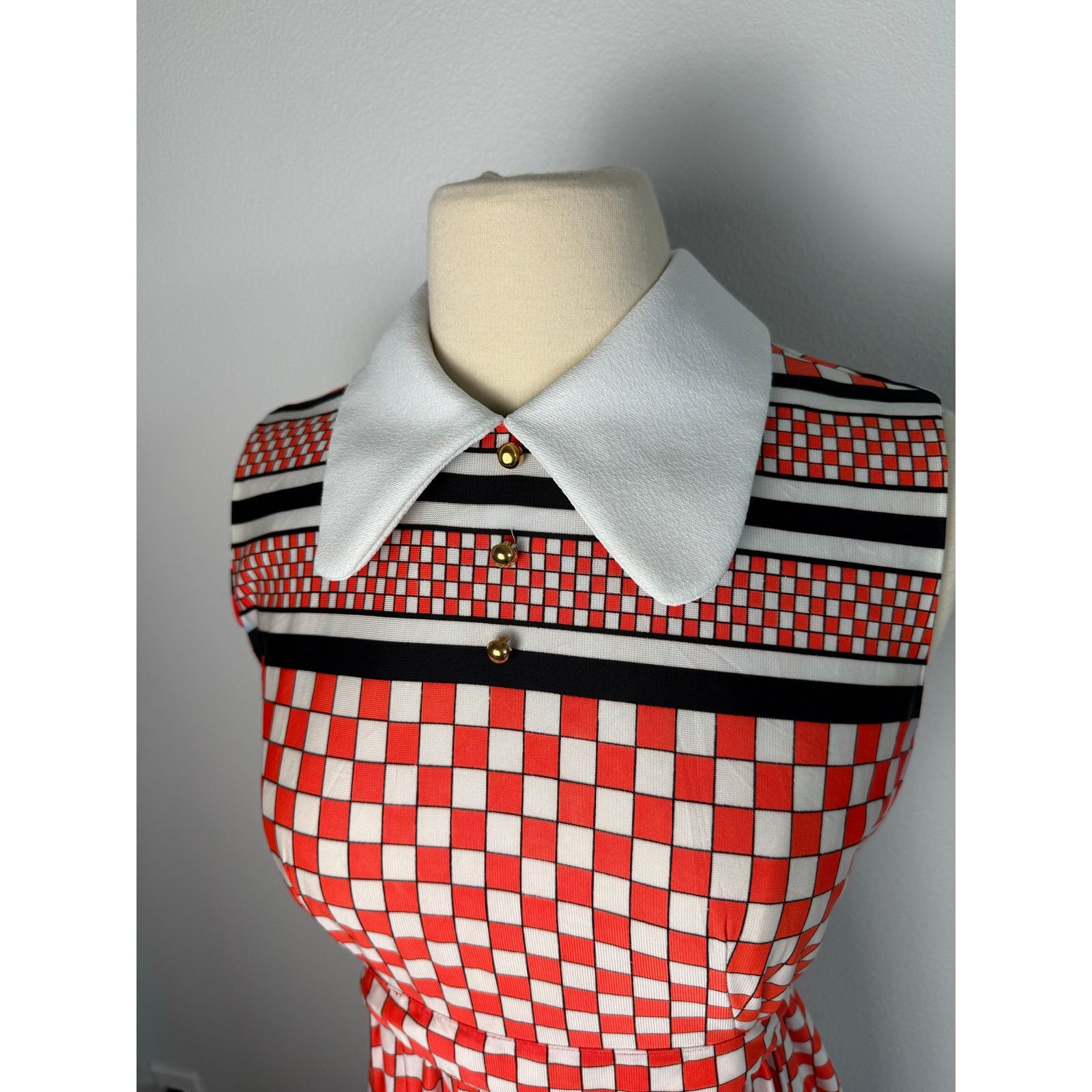 Vintage Vintage 1960s Petites by Dan Howard Peter Pan collar Dress Size L / US 10 / IT 46 - 3 Thumbnail