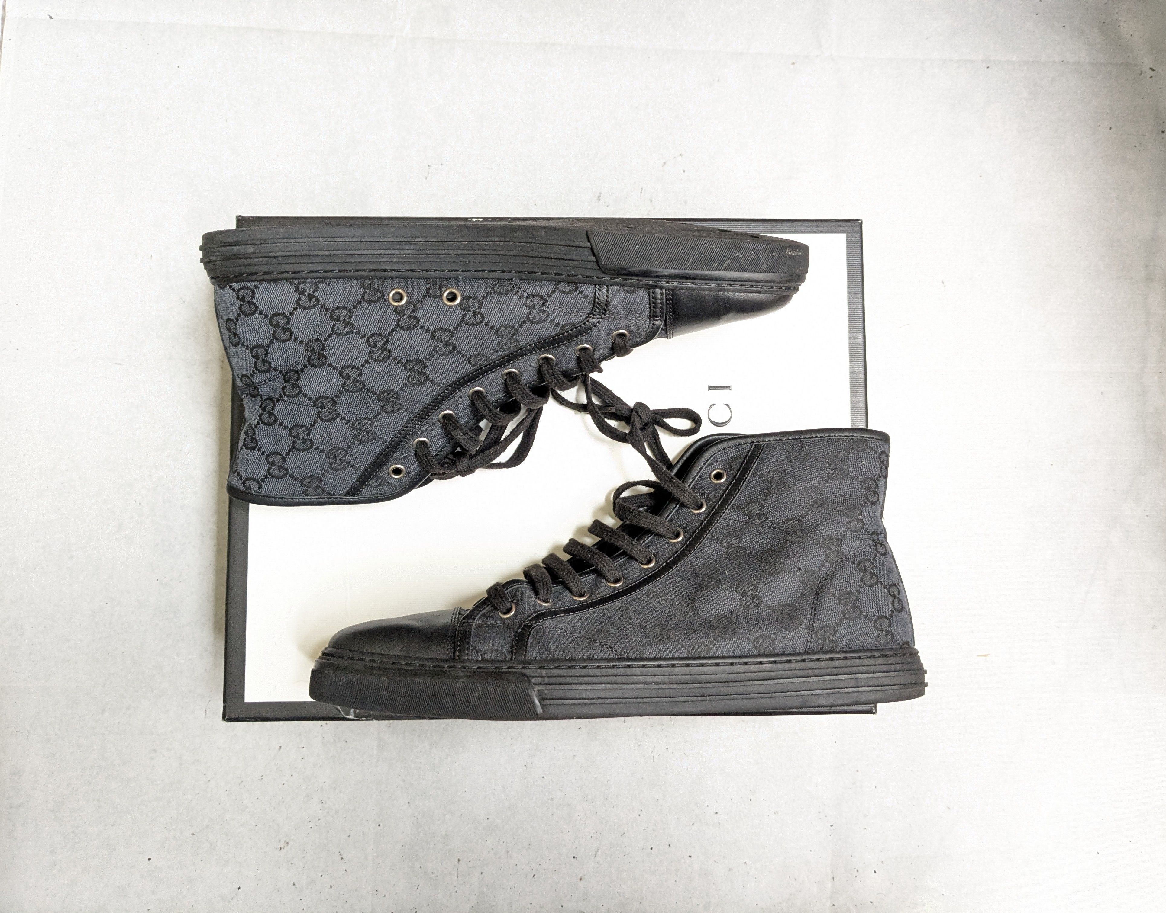 Gucci Gucci Monogram Sneakers Black 11.5 High Tops Size US 11.5 / EU 44-45 - 2 Thumbnail