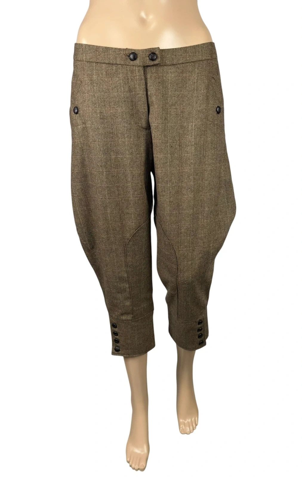 Other Basic By Timo Wool Herringbone Tweed Crop Pants size M Size 32" / US 10 / IT 46 - 2 Thumbnail