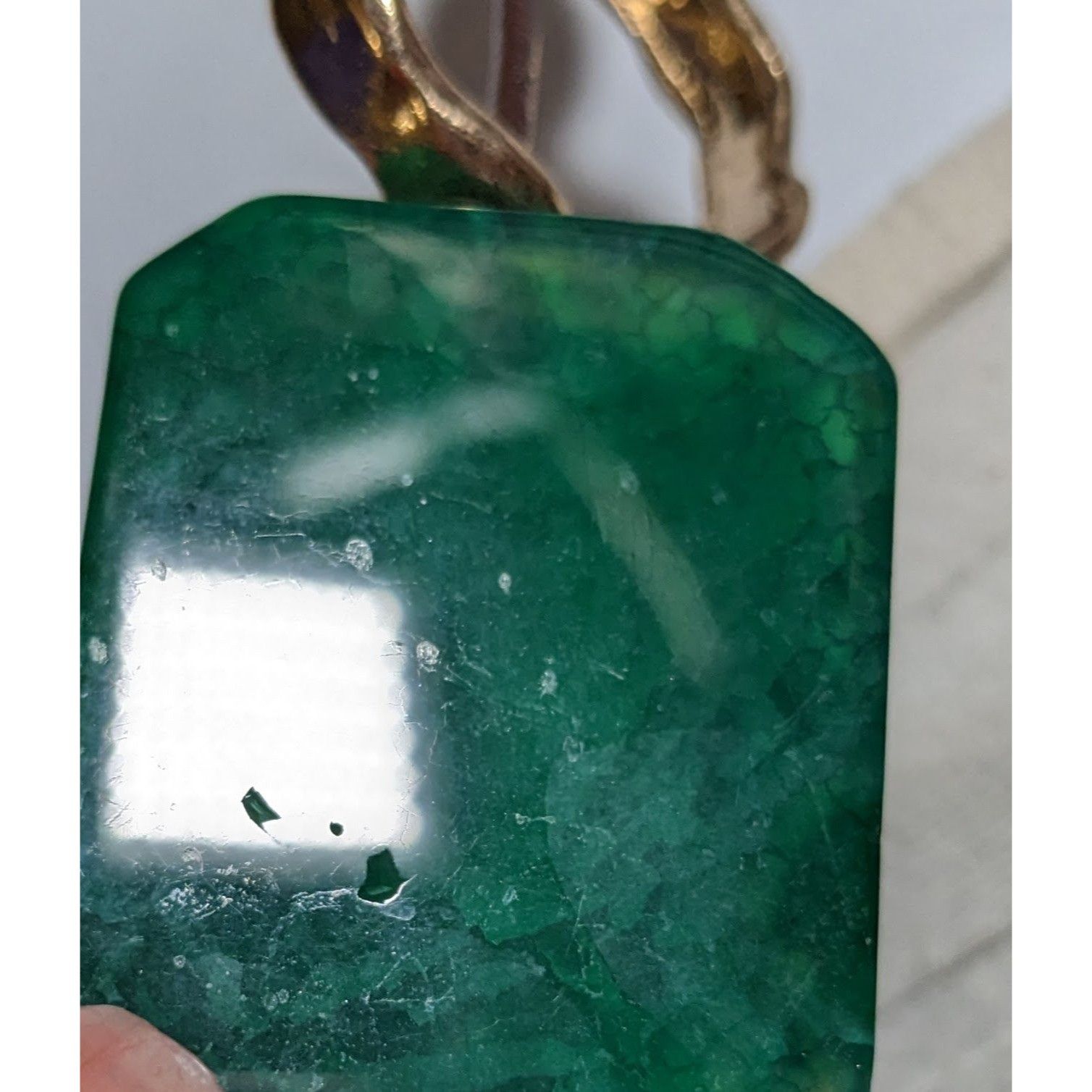 Other Vintage Bohemian Green And Gold Chunky Statement Necklace Size ONE SIZE - 11 Thumbnail