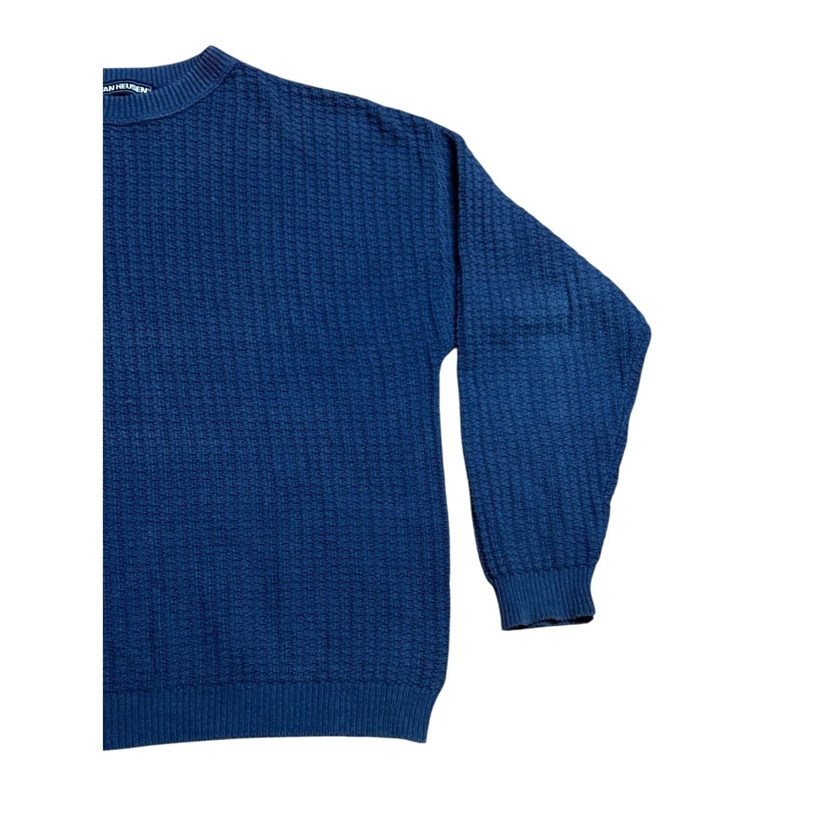 Van Heusen VINTAGE Van Heusen Pullover Blue Knit Sweater L Regular Cotton Crew Neck Men USA 90s Golf Casual Winter Fall Spring嬉 Size US L / EU 52-54 / 3 - 3 Thumbnail