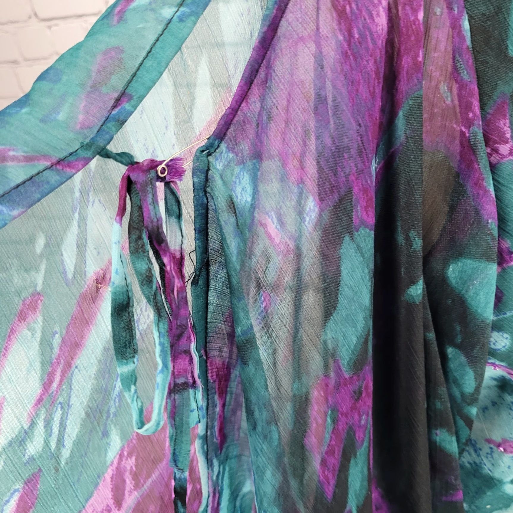 Vintage VTG Pegasus Purple Chiffon Sequin 2 Piece Outfit Skirt Set Blouse Women's Regular Size Size ONE SIZE - 6 Thumbnail