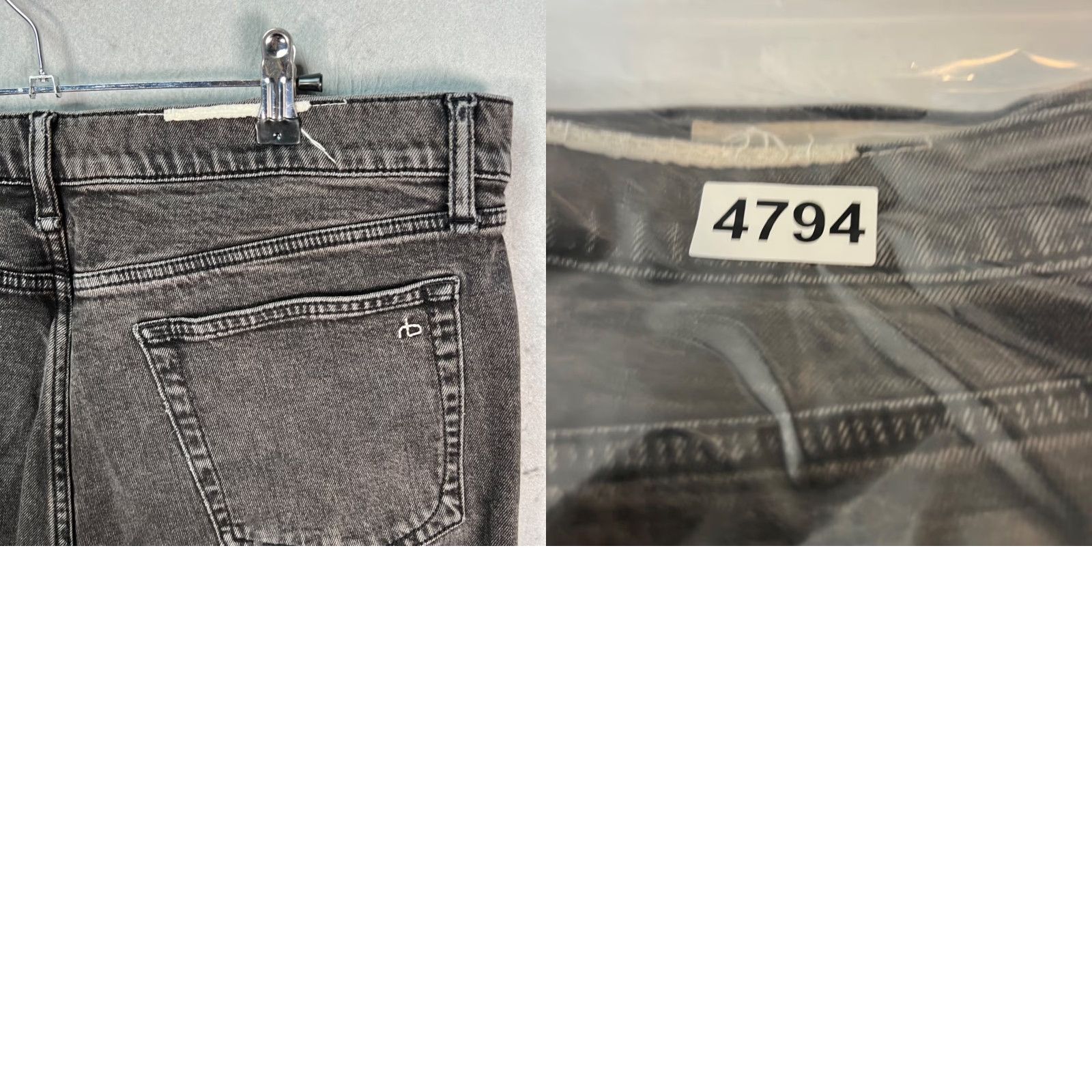 Rag & Bone Rag & Bone Mens Jeans Slim 34 x 32 Black Denim 5-Pocket Tapered Mid Rise Frayed Hem Fit 2 Regular Unwashed Style: Denim Size US 34 / EU 50 - 9 Thumbnail