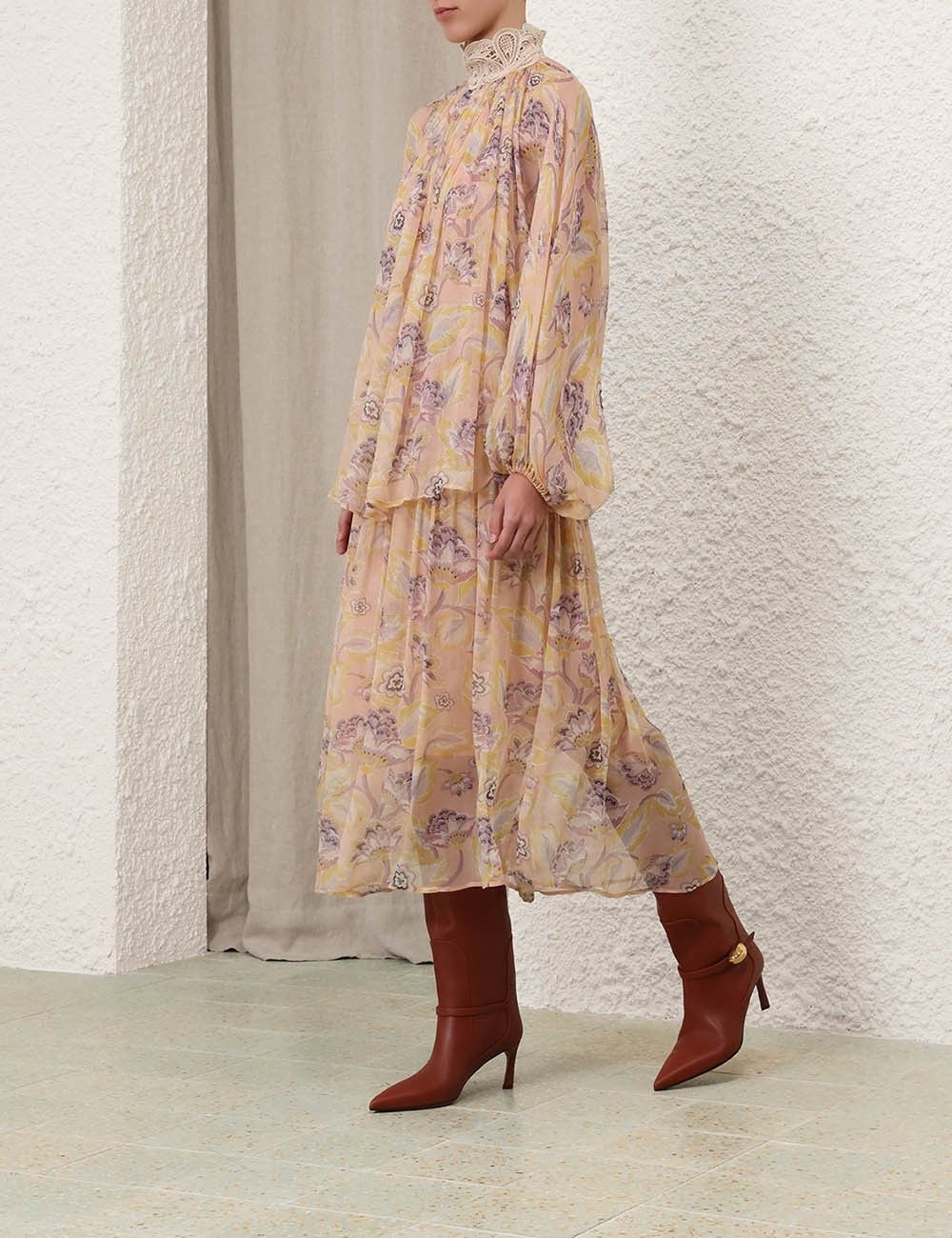 Zimmermann oc11z0825 Illustration Lace Edge Dress in Multicolor Size XS / US 0-2 / IT 36-38 - 3 Thumbnail