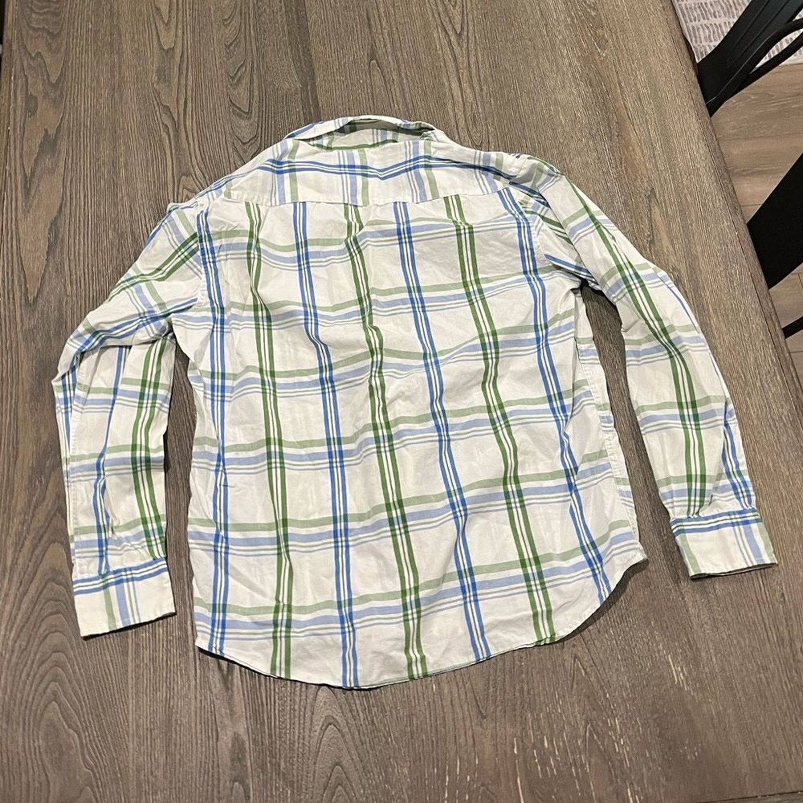 American Eagle Outfitters American Eagle White Blue Plaid Button Front Long Size US M / EU 48-50 / 2 - 3 Thumbnail
