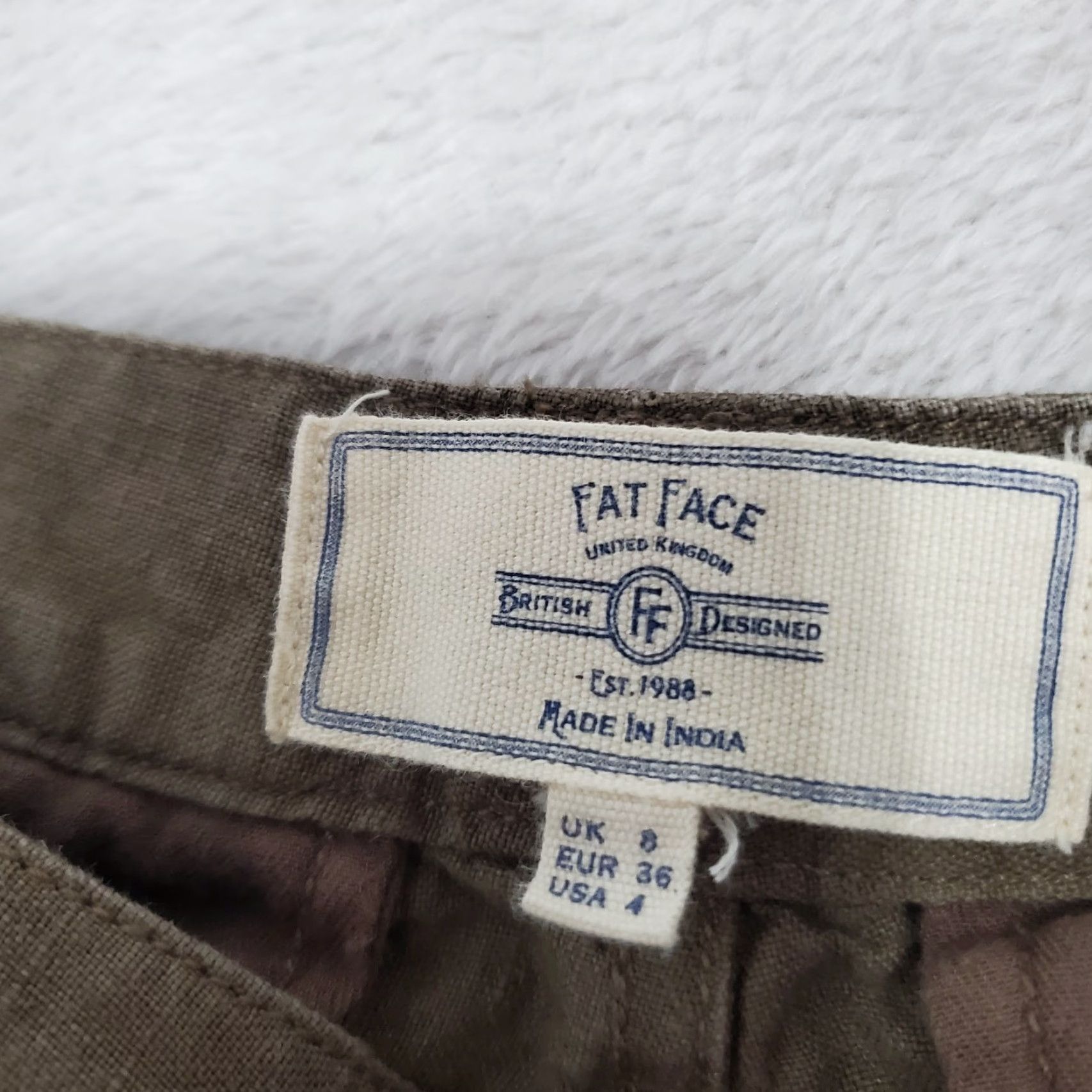 FatFace Fat Face Women Pants Brown Linen Straight Leg Trousers 4 Size 27" / US 4 / IT 40 - 3 Thumbnail