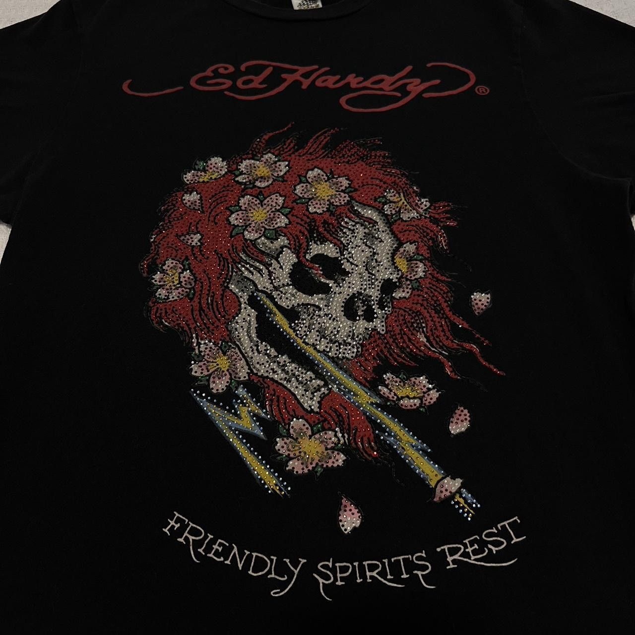 Ed Hardy × Vintage Vintage Ed Hardy By Christian Audigier Friendly Spirits Rest Size US L / EU 52-54 / 3 - 2 Thumbnail