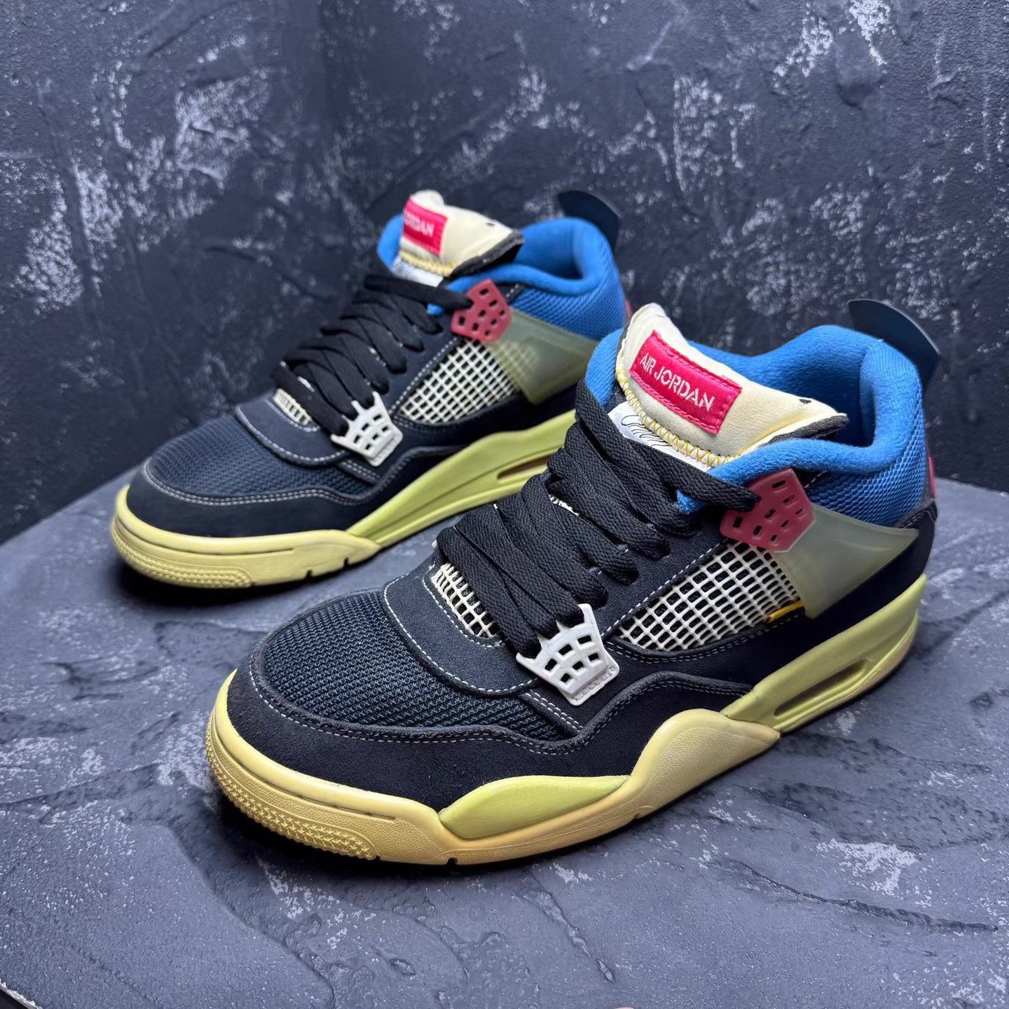 Nike Air Jordan 4 Union Black Blue Q10 Size US 9 / EU 42 - 1 Thumbnail
