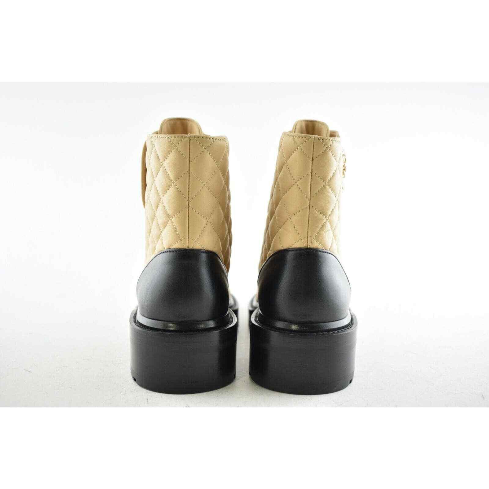Chanel 20A Quilted Chain Combat Lace Up Tie Ankle Short Boot 40.5 Size US 10.5 / IT 40.5 - 11 Thumbnail