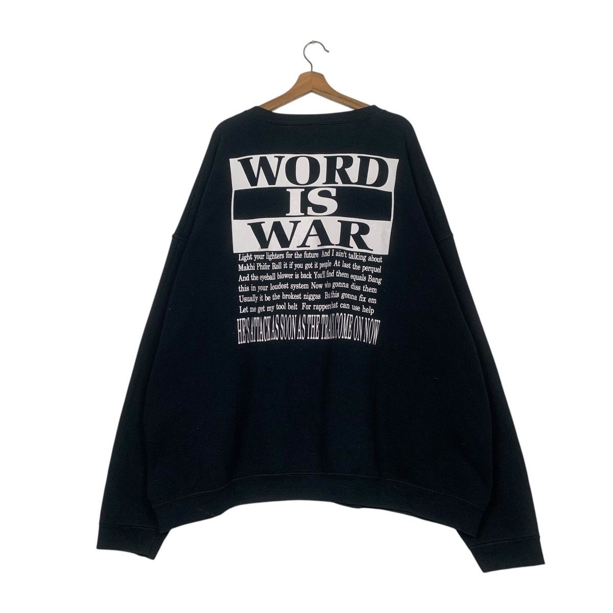 Alstyle Vintage Word Is War Crewneck Sweatshirt Size US XXL / EU 58 / 5 - 1 Thumbnail