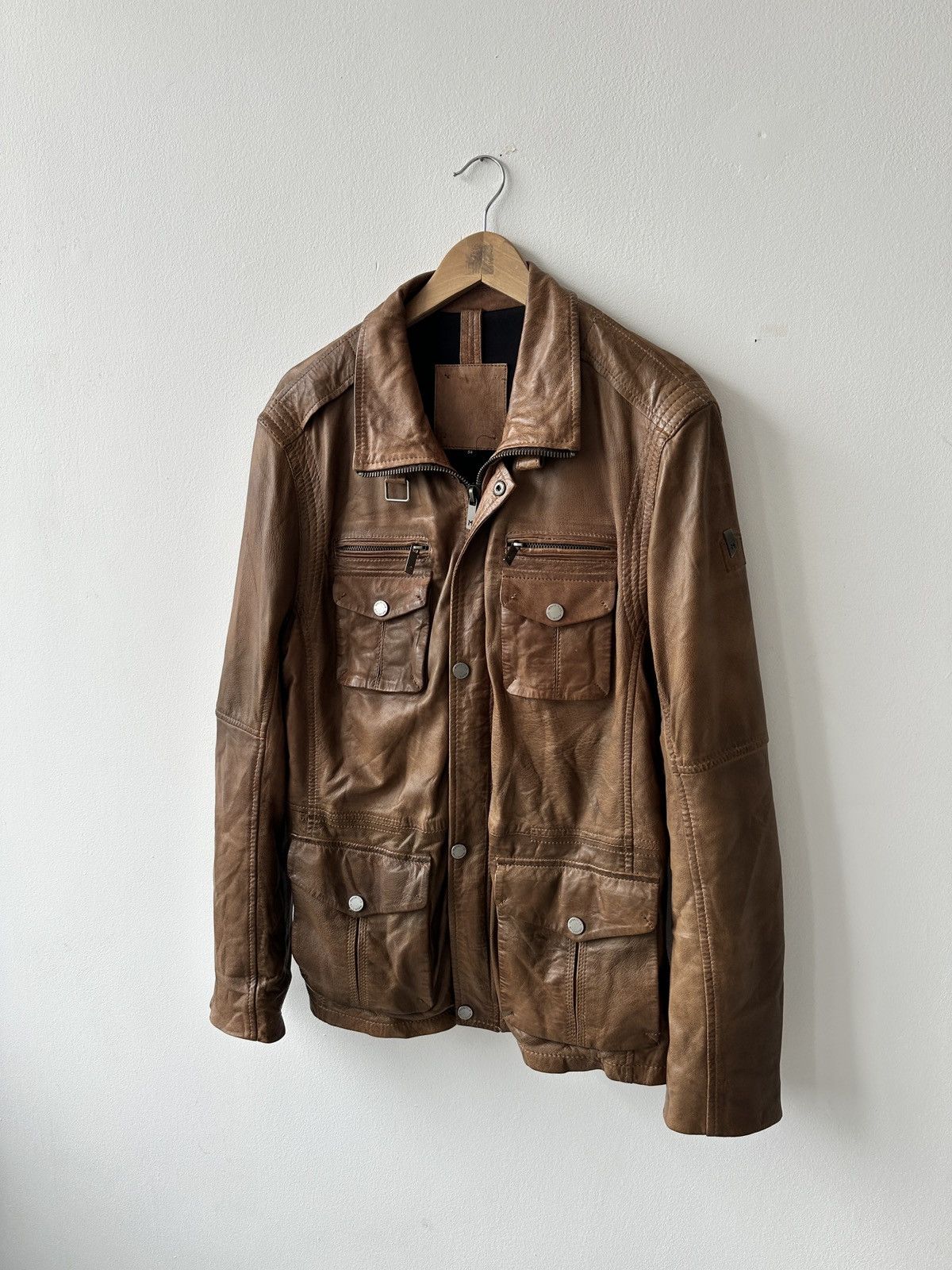 Genuine Leather MAURITIUS Vegetable Tanned Leather Field Jacket Size 54 Size US L / EU 52-54 / 3 - 5 Thumbnail