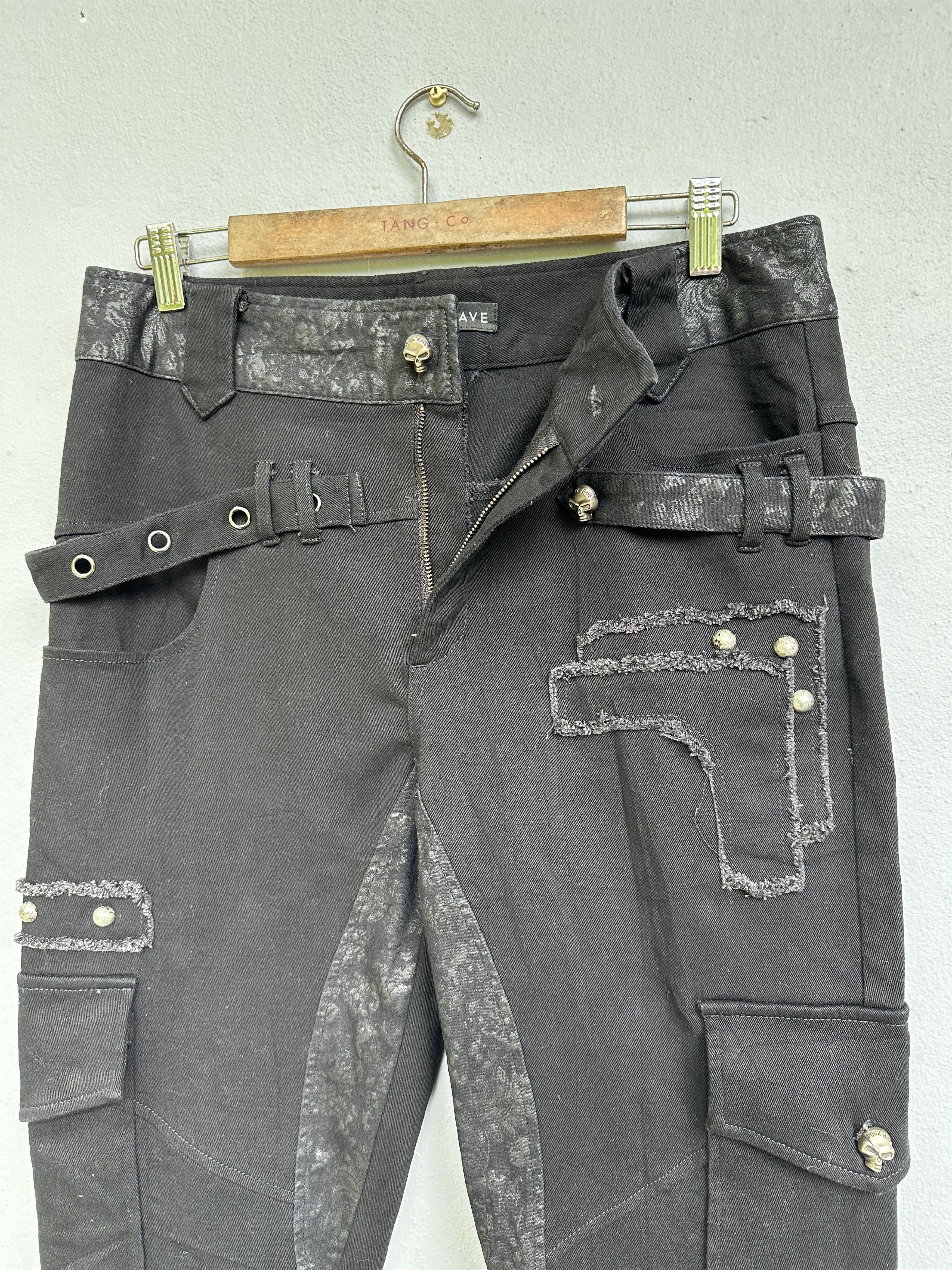 Japanese Brand Japanese Brand PUNKRAVE Skinny Elastic Cargo Pants Size US 32 / EU 48 - 4 Thumbnail