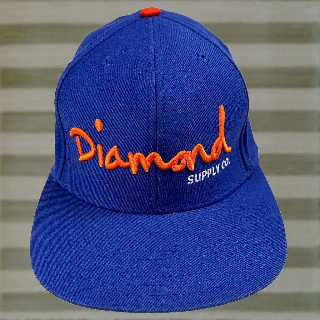 Diamond Supply Co. VINTAGE Diamond Supply Co. Snapback Hat Unisex Adults One Size Blue Embroidered Adjustable Cotton Streetwear Hat Mens Size ONE SIZE - 1 Thumbnail