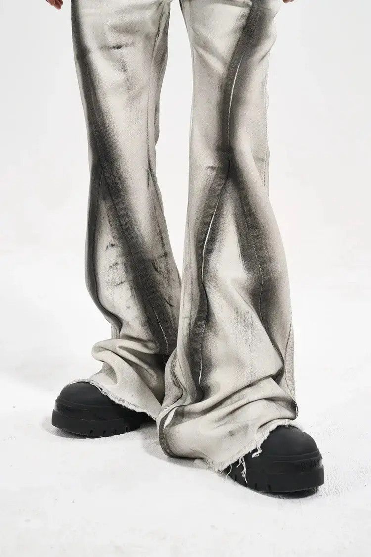 Japanese Brand Streetwear Design Loose Flare Wide Leg Jeans Pants Size US 34 / EU 50 - 5 Thumbnail