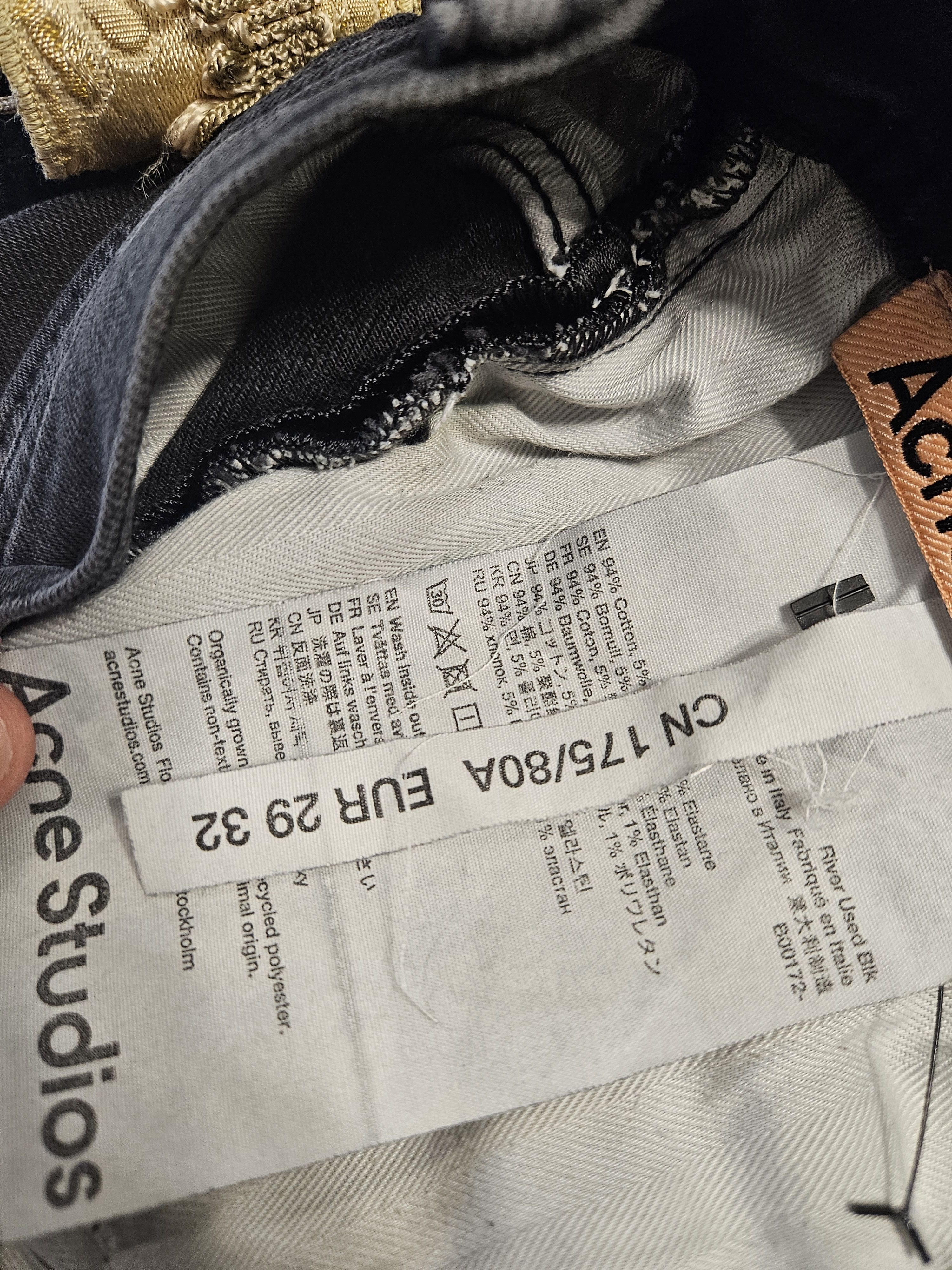 Acne Studios Black Soft Denim Straight Fit Jeans Size US 32 / EU 48 - 9 Thumbnail
