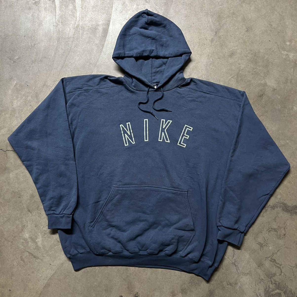 Nike × Vintage Vintage 90’s Nike 🇺🇸 Arc Logo Hoodie Sweater Size US XXL / EU 58 / 5 - 3 Thumbnail