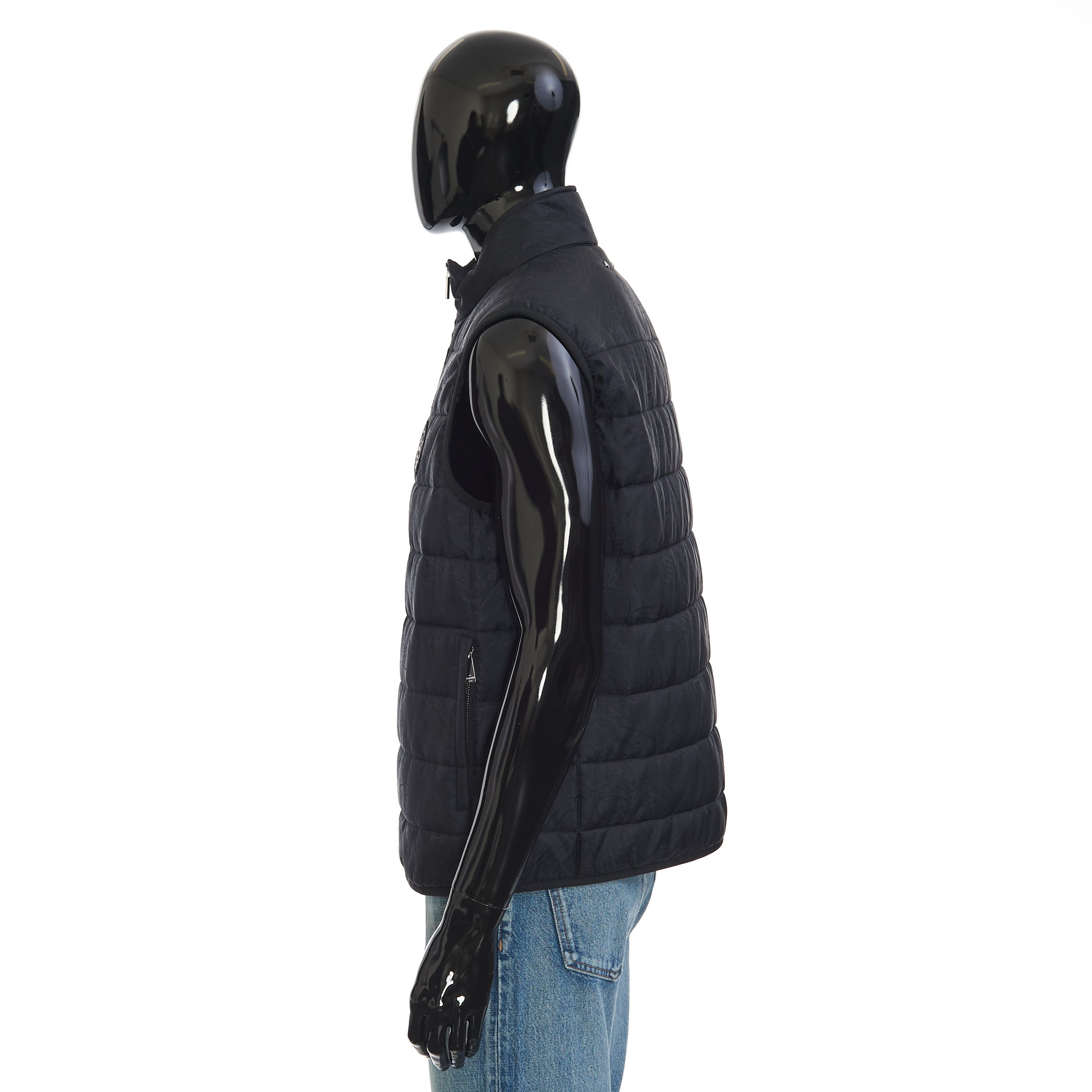 Berluti Gilet / Bodywarmer In Black Quilted Scritto Jacquard Nylon Size US M / EU 48-50 / 2 - 4 Thumbnail