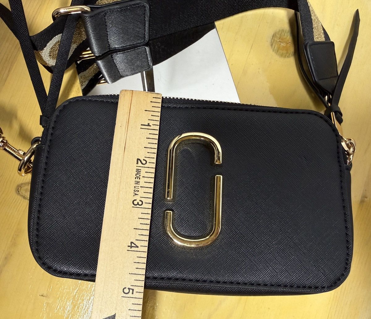 Marc Jacobs Marc Jacobs Black Saffiano Leather Snapshot Camera Bag Size ONE SIZE - 12 Thumbnail
