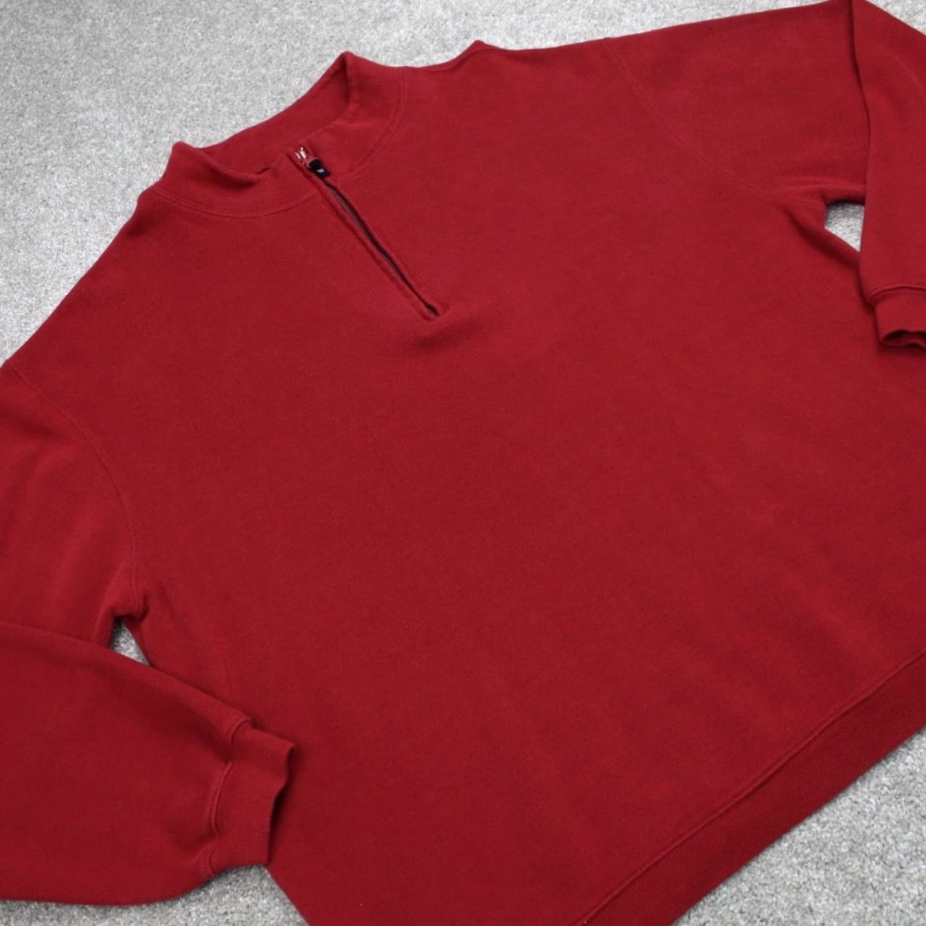 Vintage Woolrich Sweatshirt Mens XL Red 1/4 Zip Cotton L/S Pullover Sweater Q Zip Size US XL / EU 56 / 4 - 5 Thumbnail
