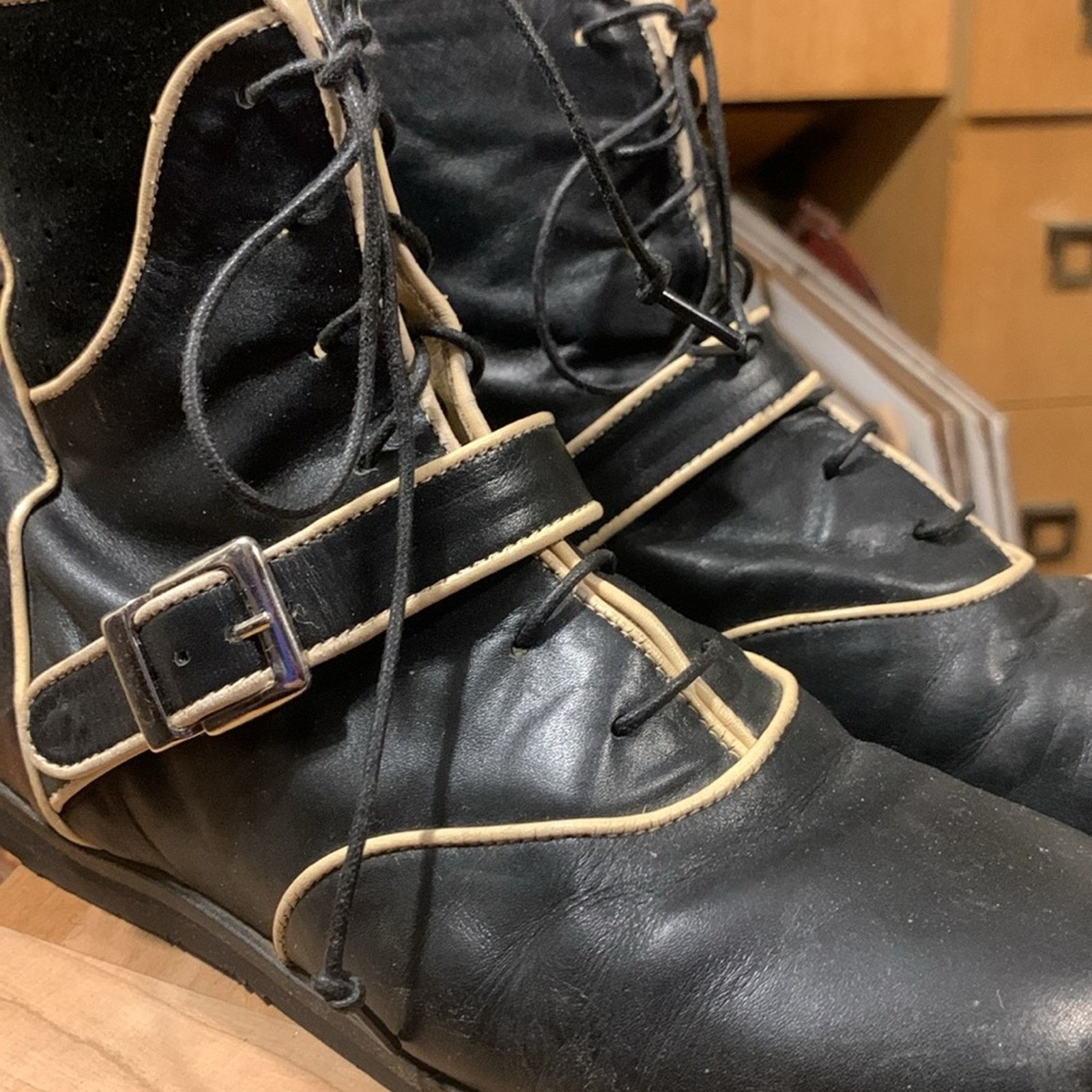 John Fluevog John Fluevog "In the Money" black boots with buckles straps Size US 6.5 / IT 36.5 - 2 Thumbnail