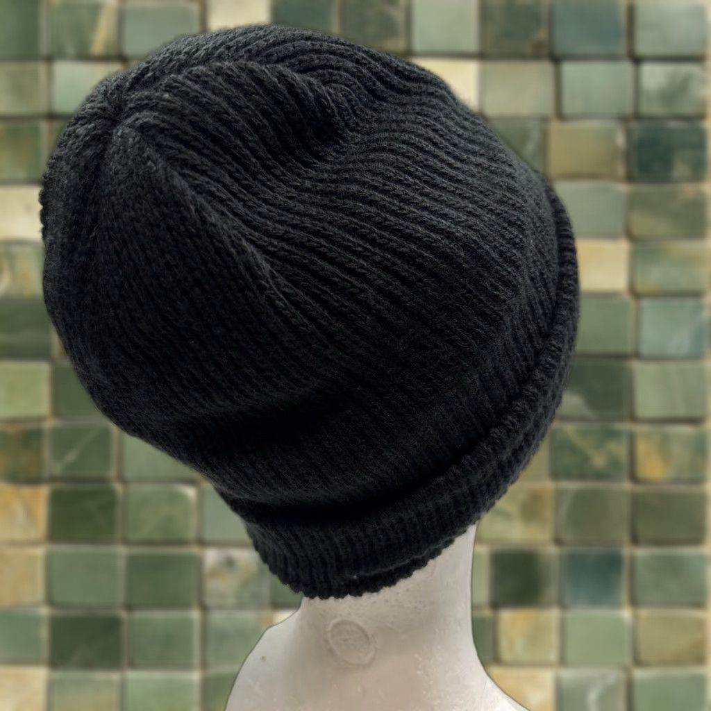 Vintage North Face Black Core Classic Knit Ribbed Beanie Cuffed Skull Cap Mens OS Fleece Size US M / EU 48-50 / 2 - 1 Thumbnail