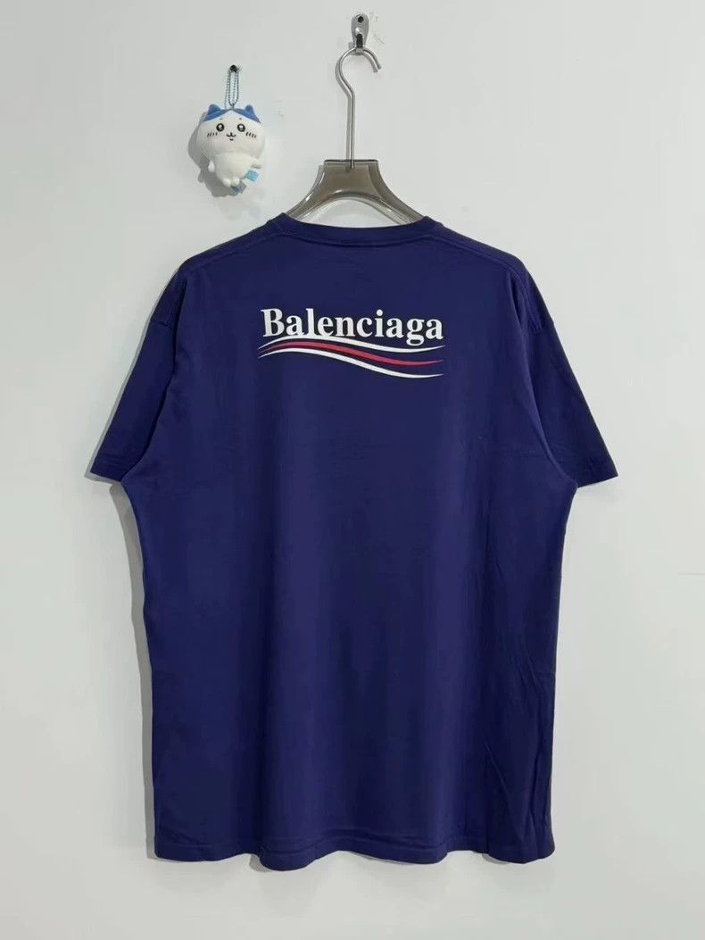 Balenciaga Balenciaga Blue cola logo short sleeve 2501-Nextarrow Size US M / EU 48-50 / 2 - 3 Thumbnail