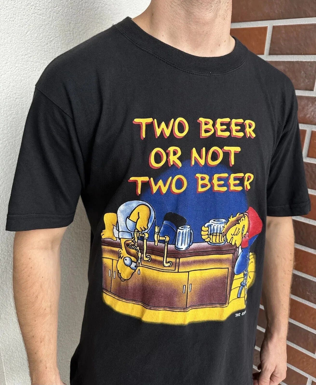 Vintage Vintage 1999 90s The Simpsons Two Beer Tee T-Shirt Men's Size US XL / EU 56 / 4 - 2 Thumbnail
