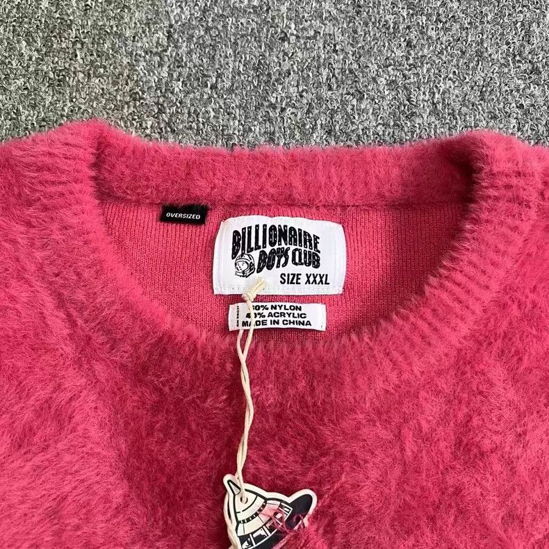 Billionaire Boys Club Faux Mink Fur Solid Color Embroidered Crew Neck Sweater Q7 Size US XXL / EU 58 / 5 - 4 Thumbnail