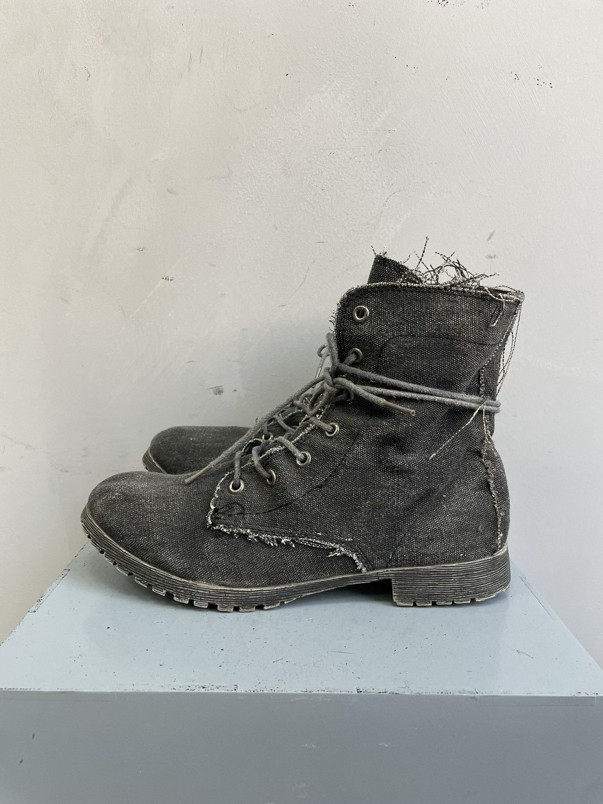 Japanese Brand Vintage Grey Distressed denim guidi style Up Boots Size 41 Size US 8 / EU 41 - 7 Thumbnail