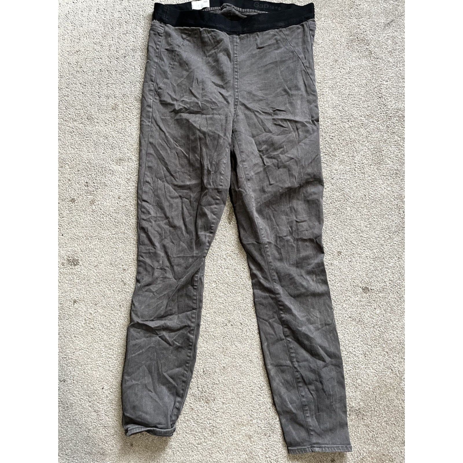 Gap Gap 1969 Resolution Pull-On Legging Pants Womens 30R Dark Gray Stretch Jeans Jegging Slim Pockets Elastic Waist Size 30" / US 8 / IT 44 - 2 Thumbnail