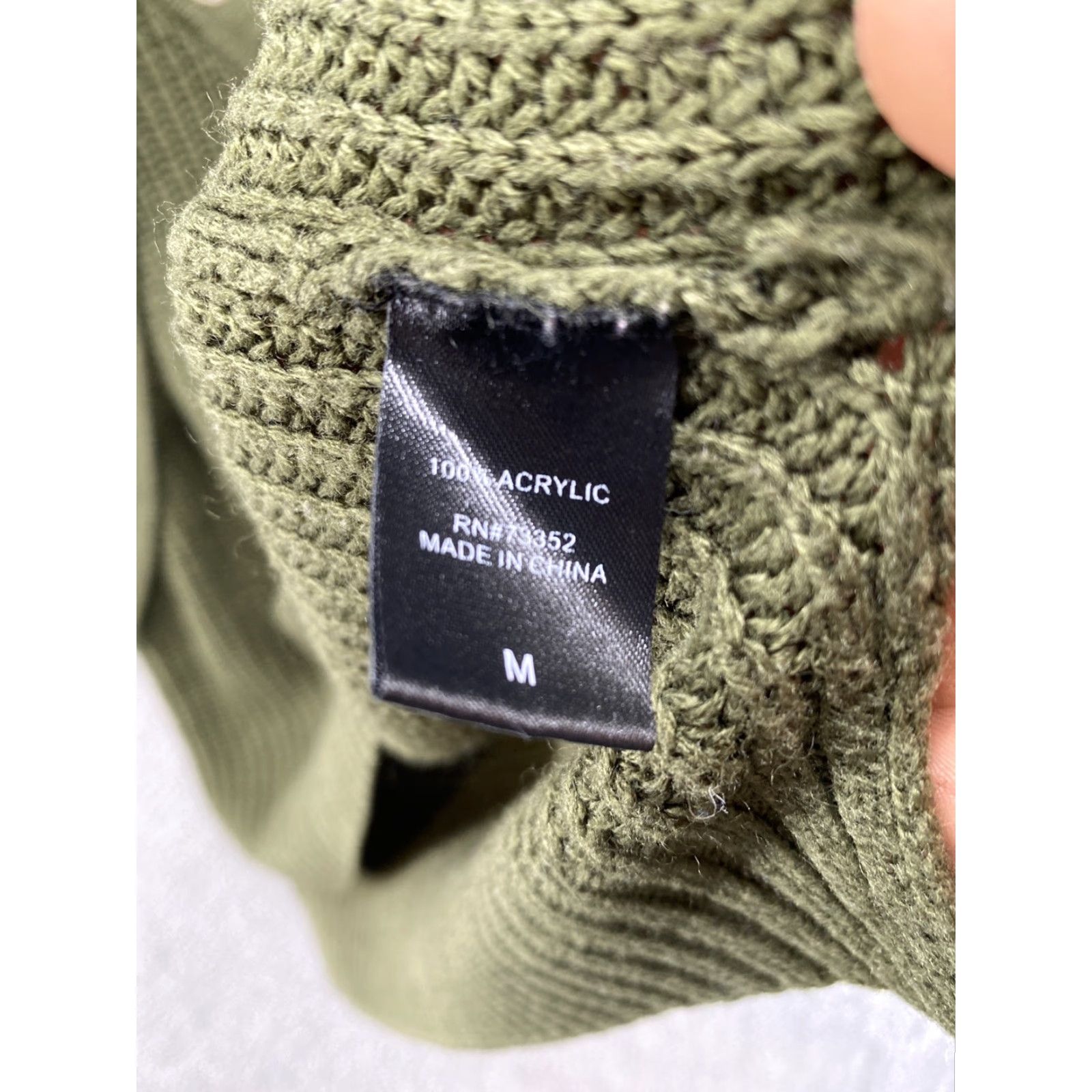 Vintage Pout Women’s V Neck Lace Up Green Knit Sweater M Size Medium Shirt Pullover Womens Size M / US 6-8 / IT 42-44 - 3 Thumbnail