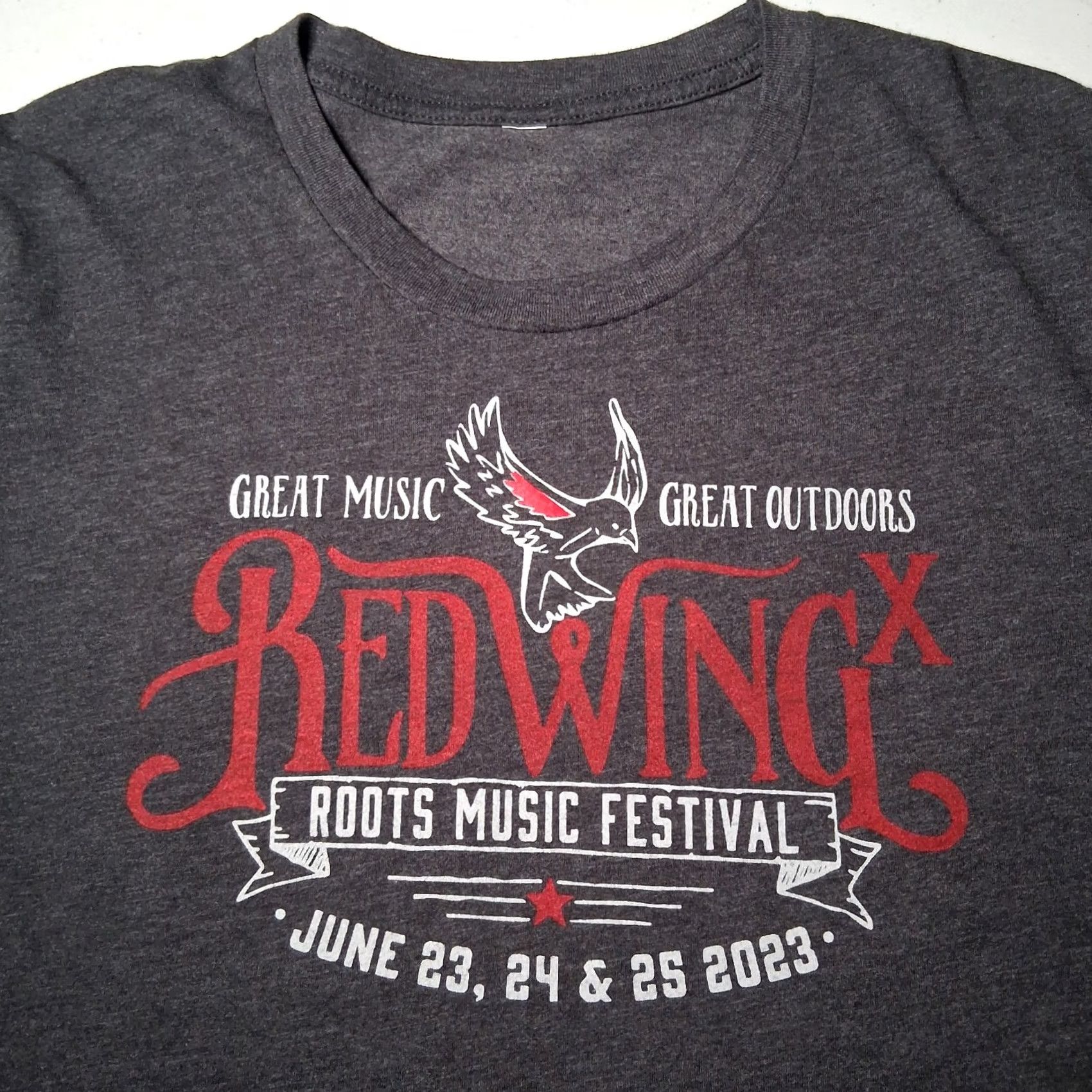 Red Wing VINTAGE Red Wing Roots Music Festival Shirt L Mens Gray 2023 Old Crow Medicine Show Sierra Ferrell Tour Jam Band Graphic T-Shirt Size US L / EU 52-54 / 3 - 6 Thumbnail
