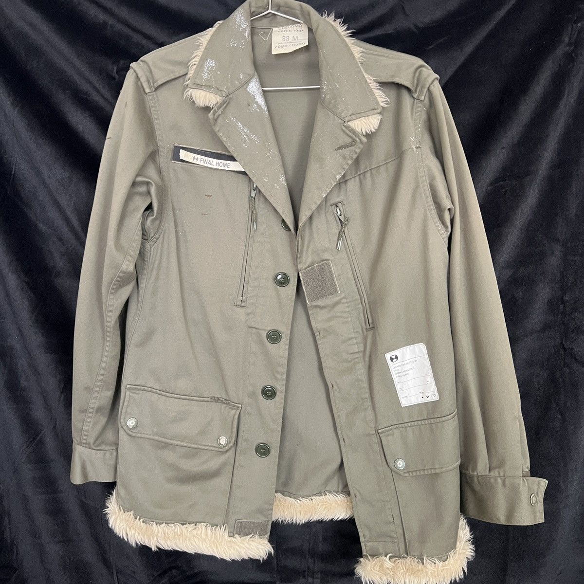 Final Home × Issey Miyake Final Home Green Army Jacket with Fur and Glitter details Size US M / EU 48-50 / 2 - 1 Thumbnail