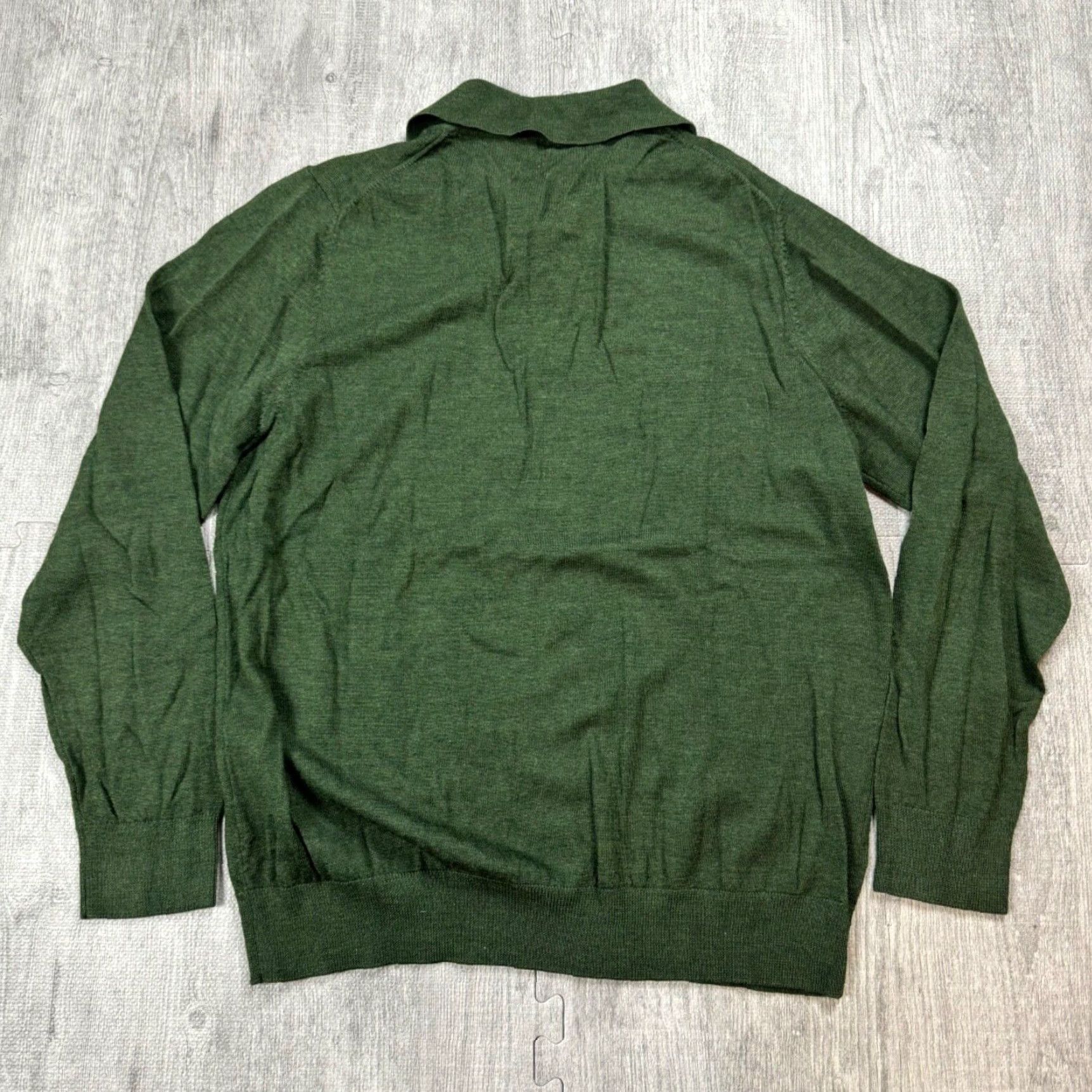 Vintage VINTAGE L.L. Bean Men’s Merino Wool Knit Polo Sweater Long Sleeve Golf Rugby Preppy Green Size Large Size US L / EU 52-54 / 3 - 6 Thumbnail