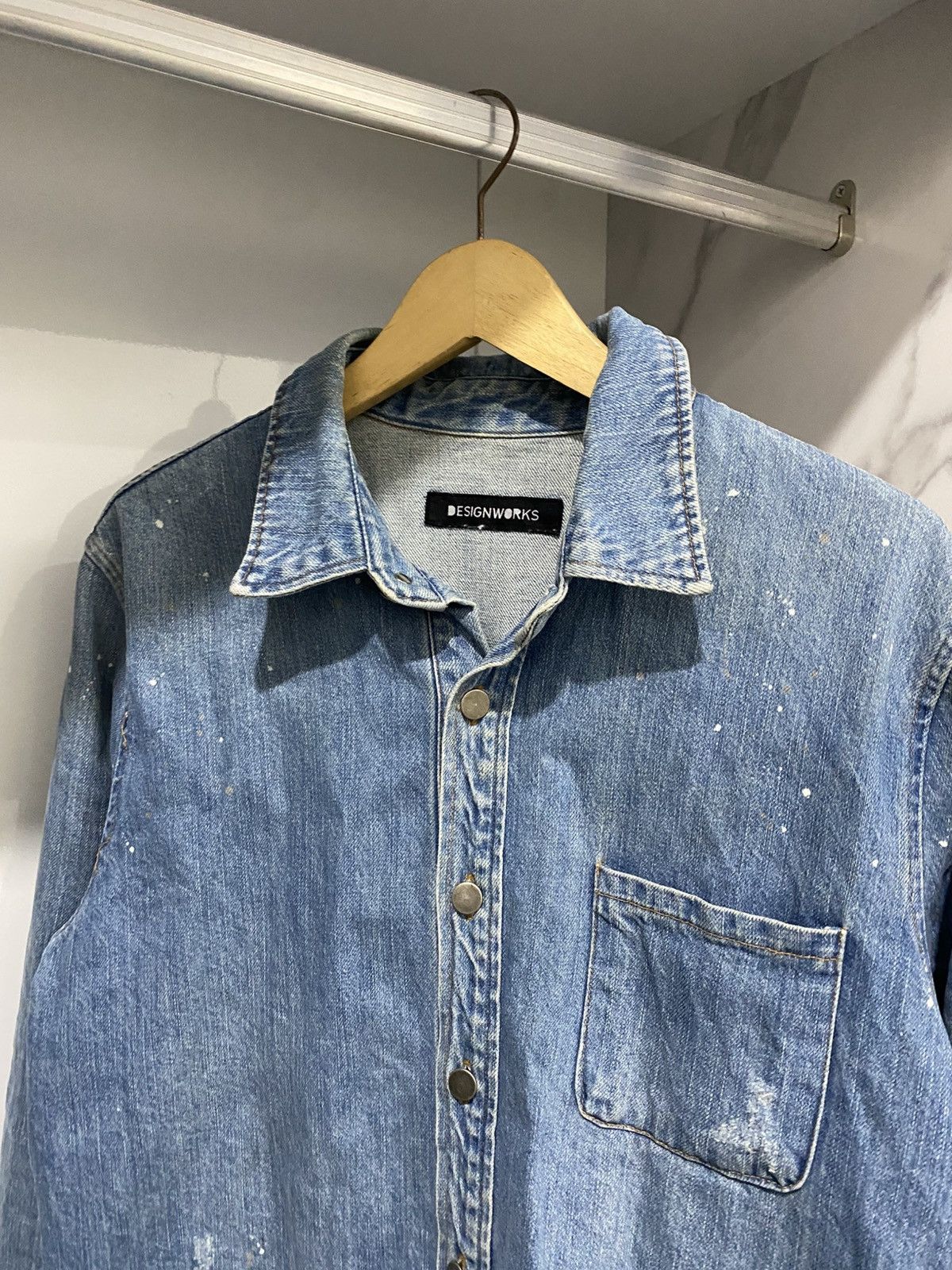 If Six Was Nine × Japanese Brand × Le Grande Bleu (L.G.B.) 💸BINDINGOFFER💸Japanese designwork denim painter shirt Size US L / EU 52-54 / 3 - 4 Thumbnail
