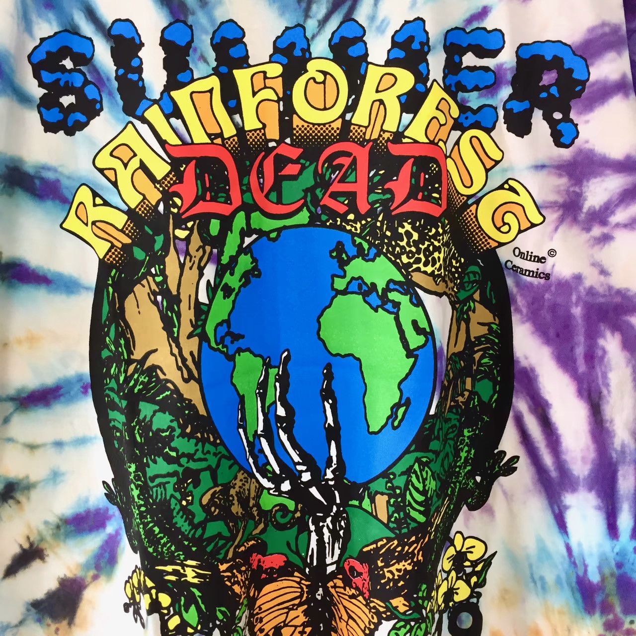 Online Ceramics ONLINE CERAMICS CLIMATE CHANGE IS DEAD SERIOUS TIE-DYE TEE Size US XL / EU 56 / 4 - 3 Thumbnail
